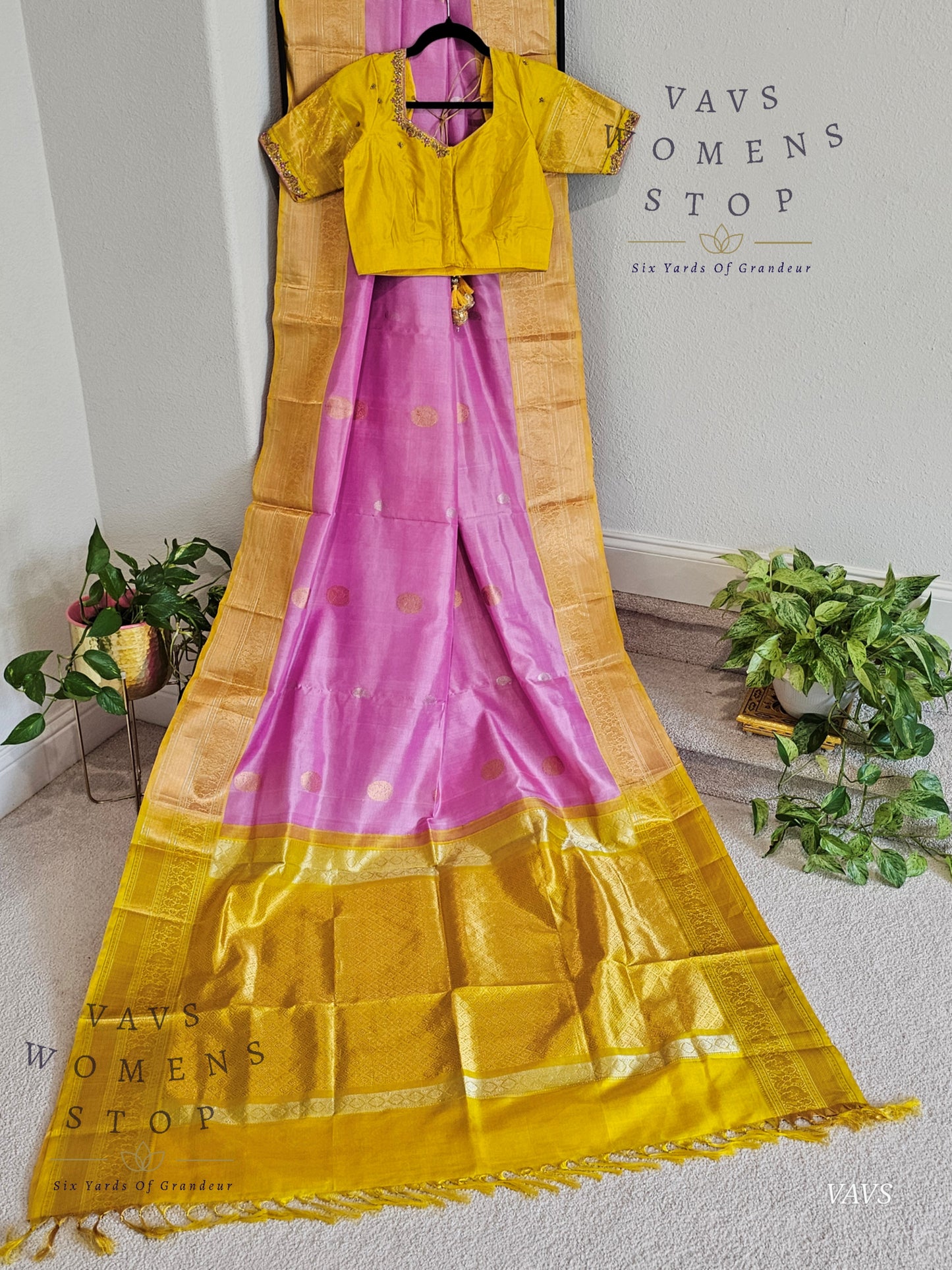 Authentic Pure Silk by Silk Handloom Saree – Maggam Blouse, Wedding & Festive Wear – Ready to Ship from Prosper, Texas USA
