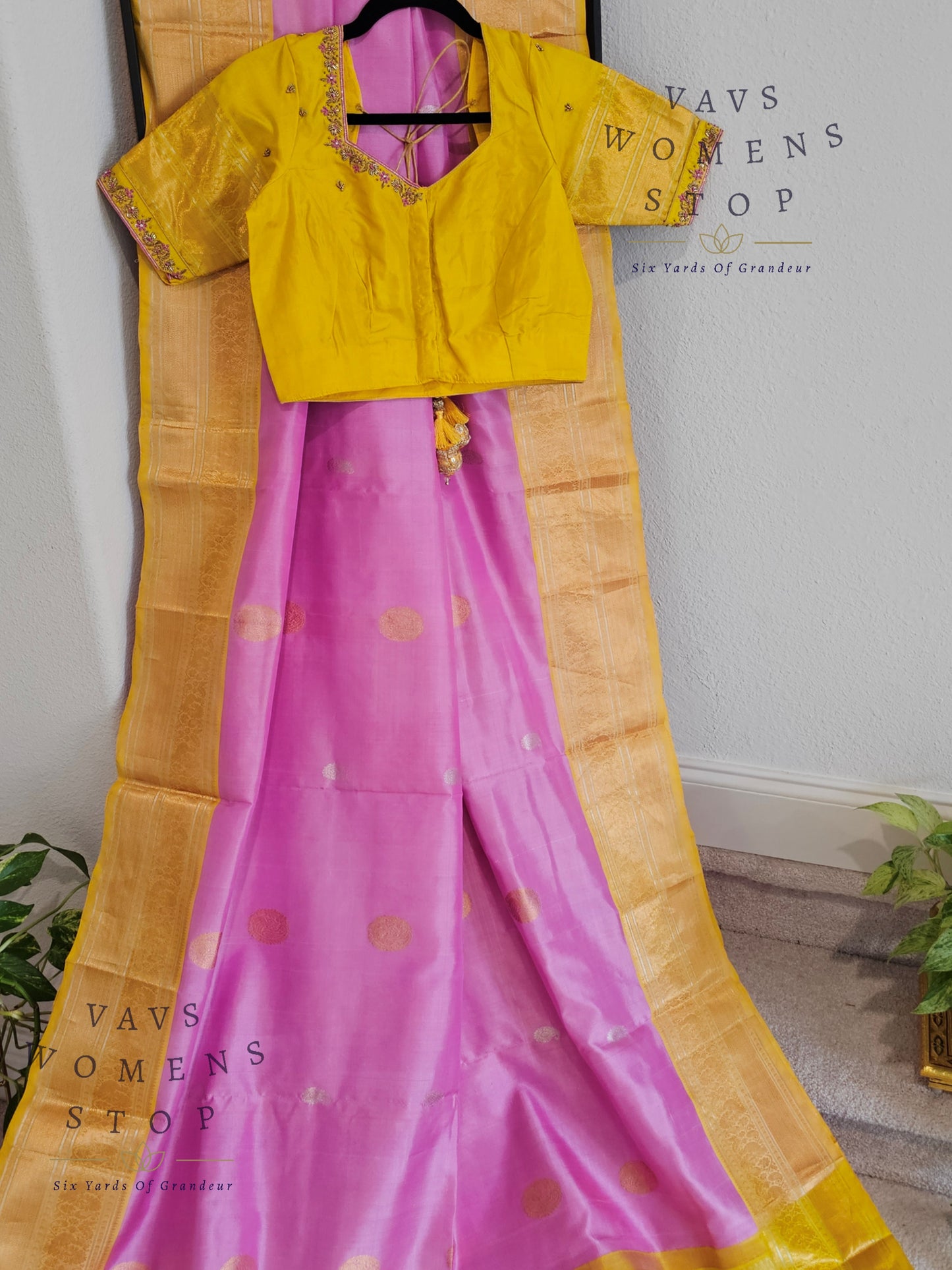 Authentic Pure Silk by Silk Handloom Saree – Maggam Blouse, Wedding & Festive Wear – Ready to Ship from Prosper, Texas USA