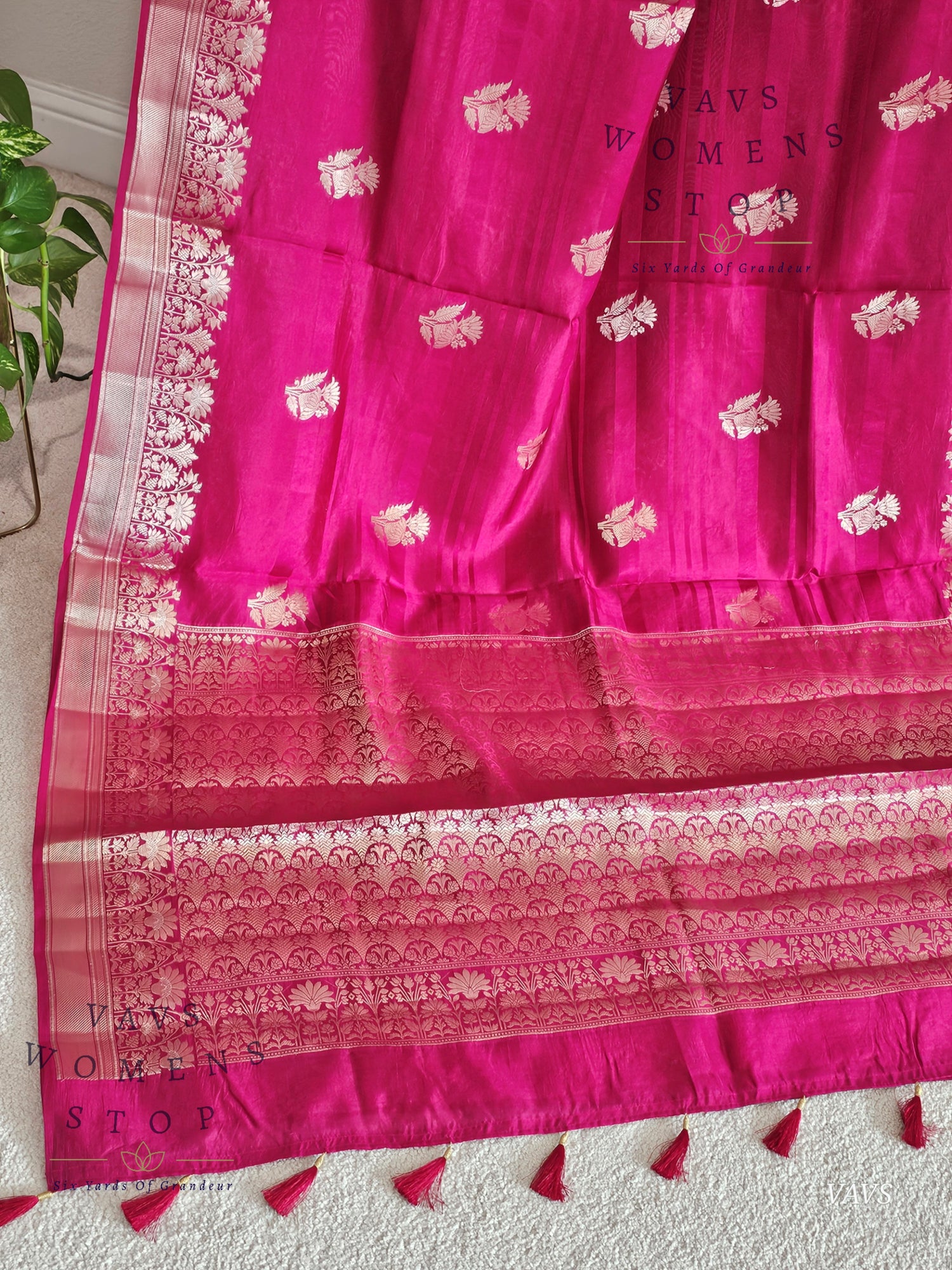 Pink Shade Pure Raw Mango Benarasi Silk Saree with Blouse – Elegant Wedding & Festive Wear – Ready to Ship