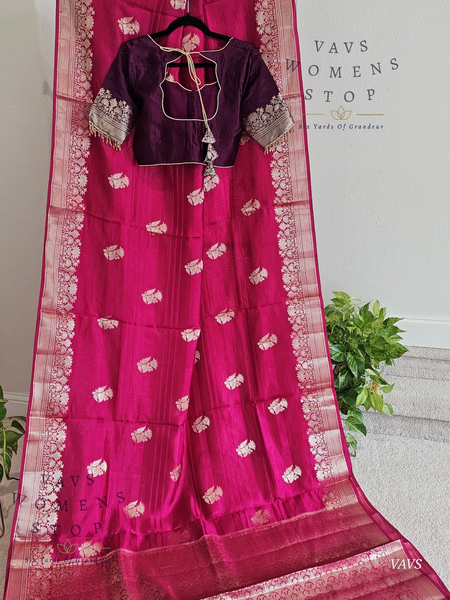 Pink Shade Pure Raw Mango Benarasi Silk Saree with Blouse – Elegant Wedding & Festive Wear – Ready to Ship