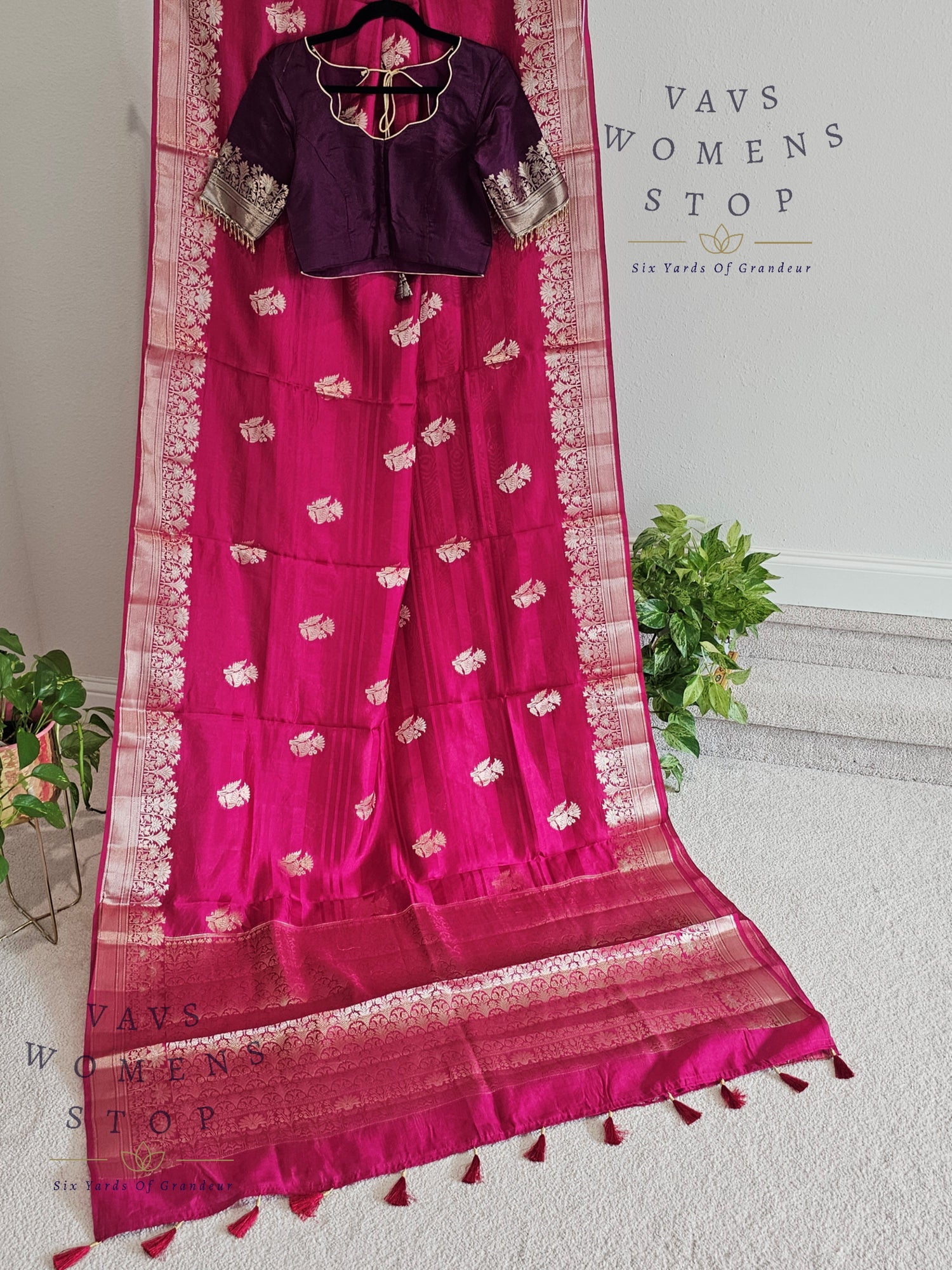 Pink Shade Pure Raw Mango Benarasi Silk Saree with Blouse – Elegant Wedding & Festive Wear – Ready to Ship