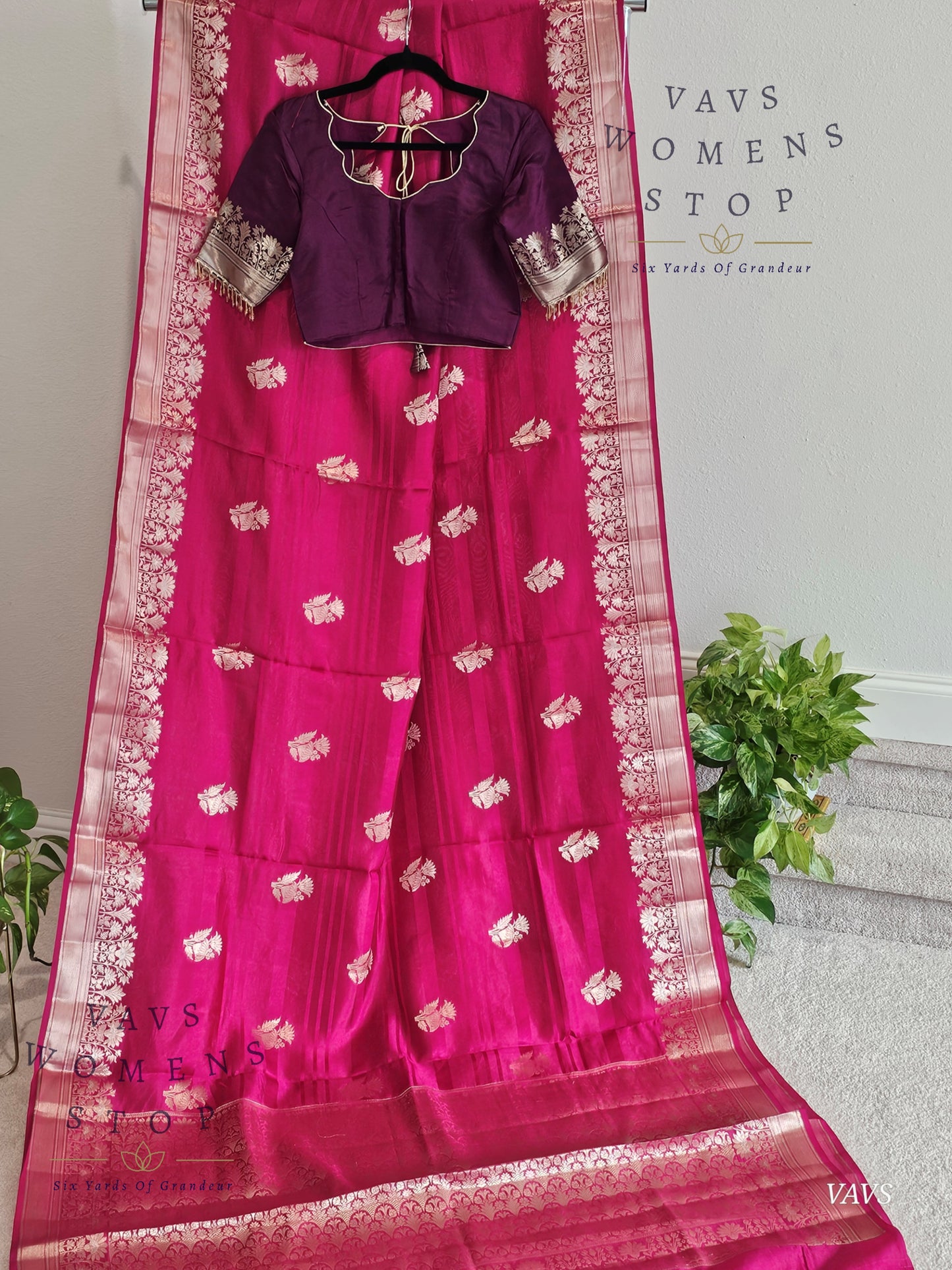 Pink Shade Pure Mango Benarasi Silk Saree with Blouse – Elegant Wedding & Festive Wear – Ready to Ship