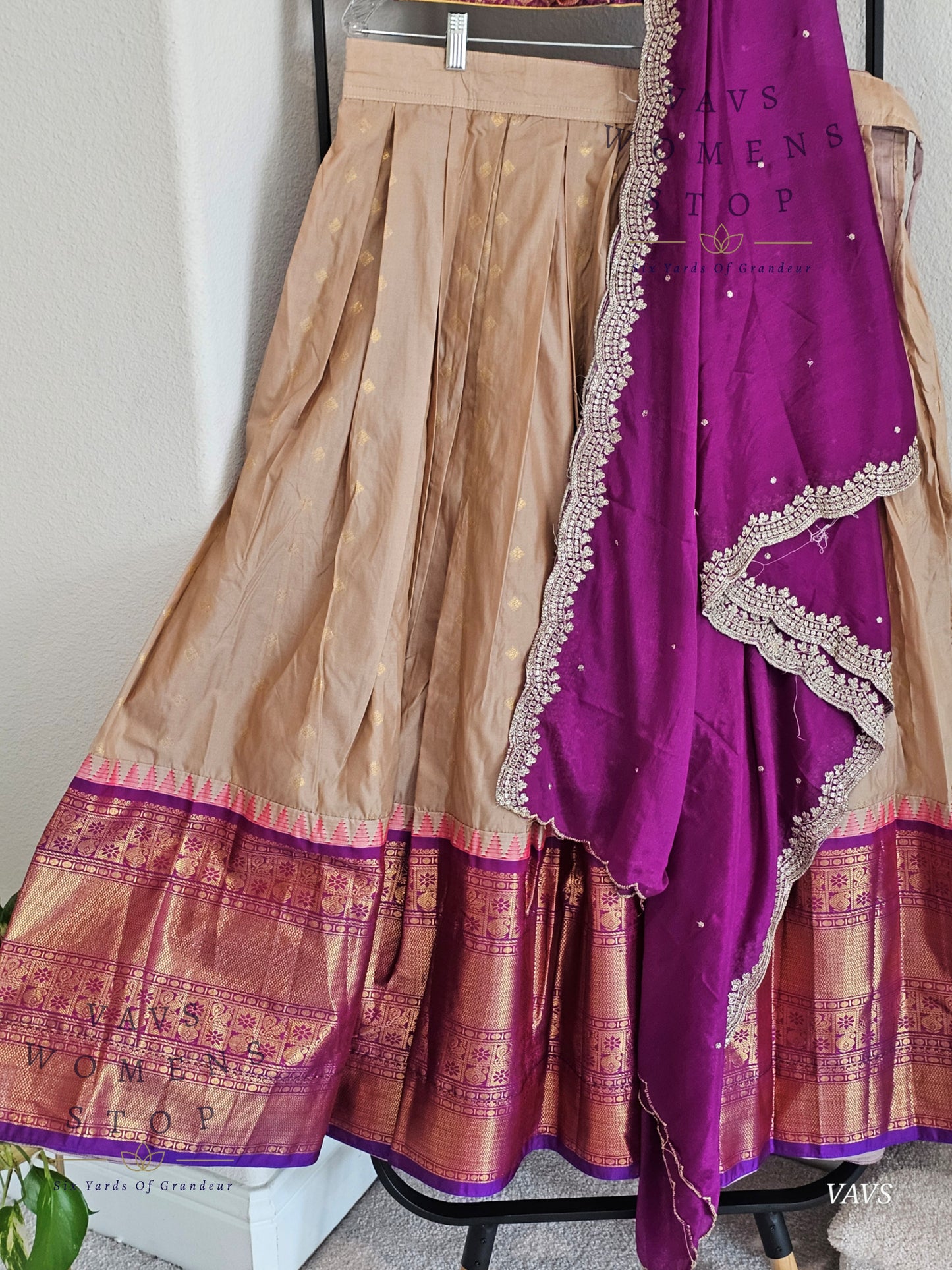 Semi Gadwal Silk Half Saree Set