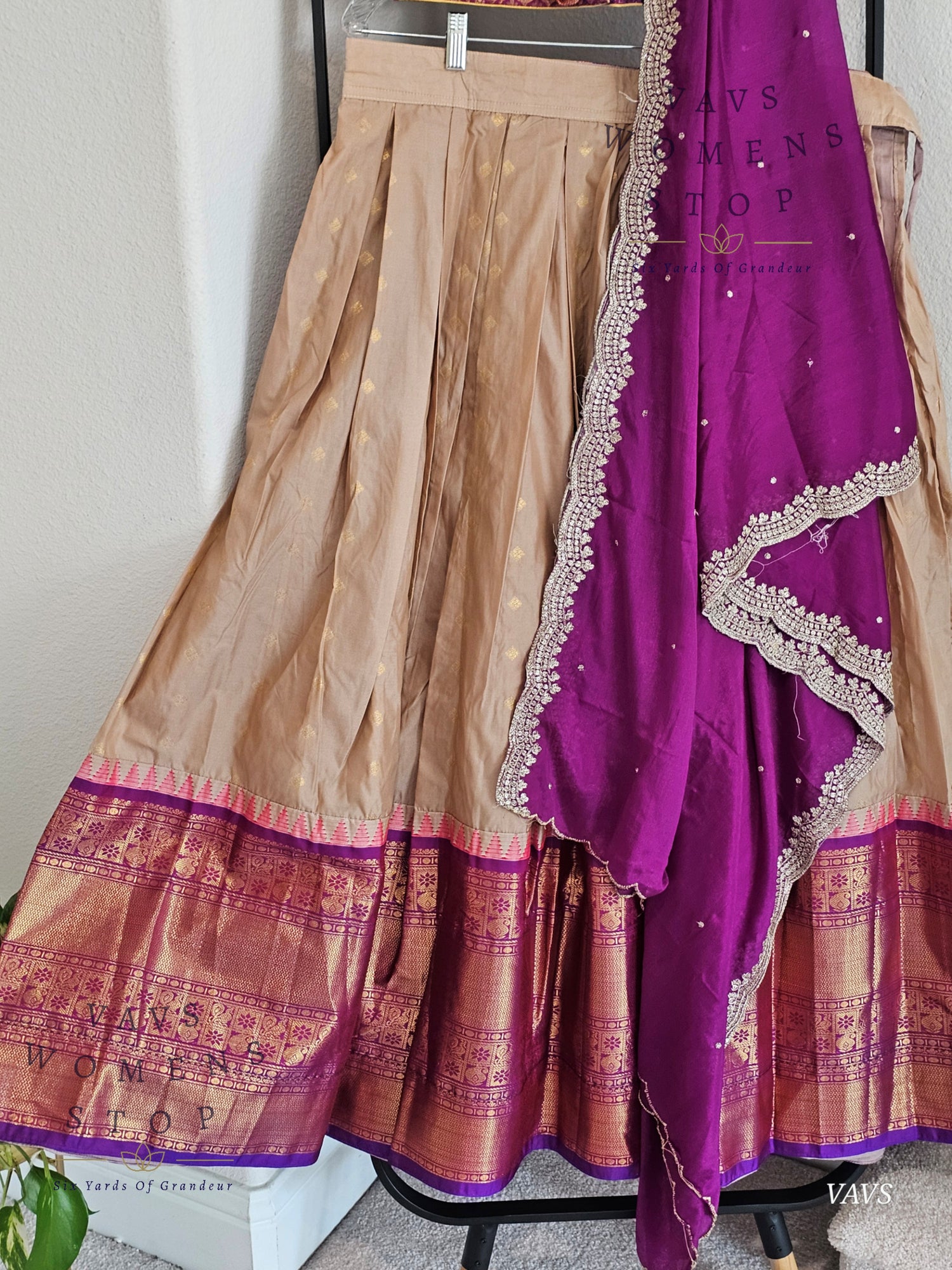Semi Gadwal Silk Half Saree Set