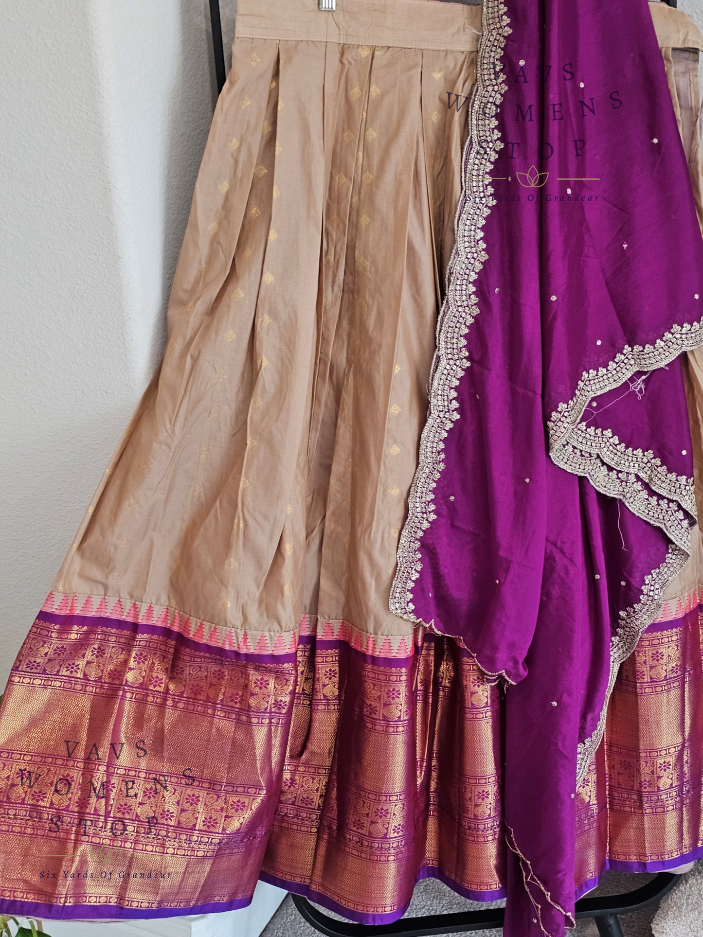 Semi Gadwal Silk Half Saree Set