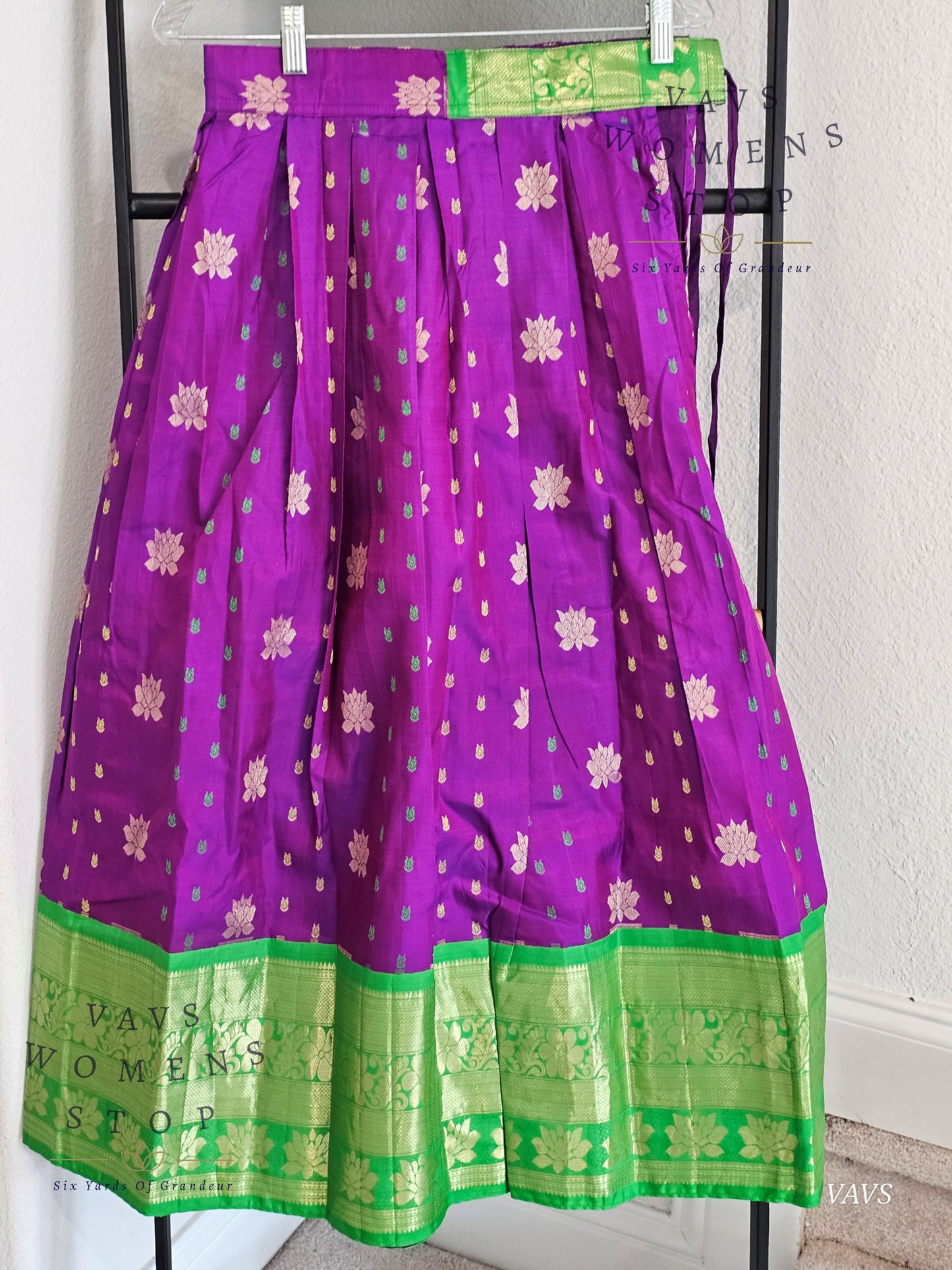 Pure Kanchi Silk Lehenga / Pattu Pavada Set – Suitable for Girls Aged 7–8 Years