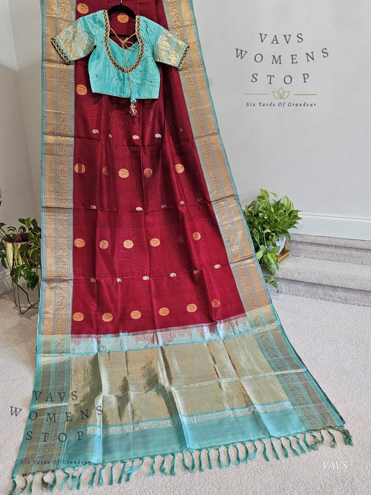 Authentic Pure Silk by Silk Handloom Saree – Maggam Blouse, Wedding & Festive Wear – Ready to Ship - VAVS WOMENS STOP