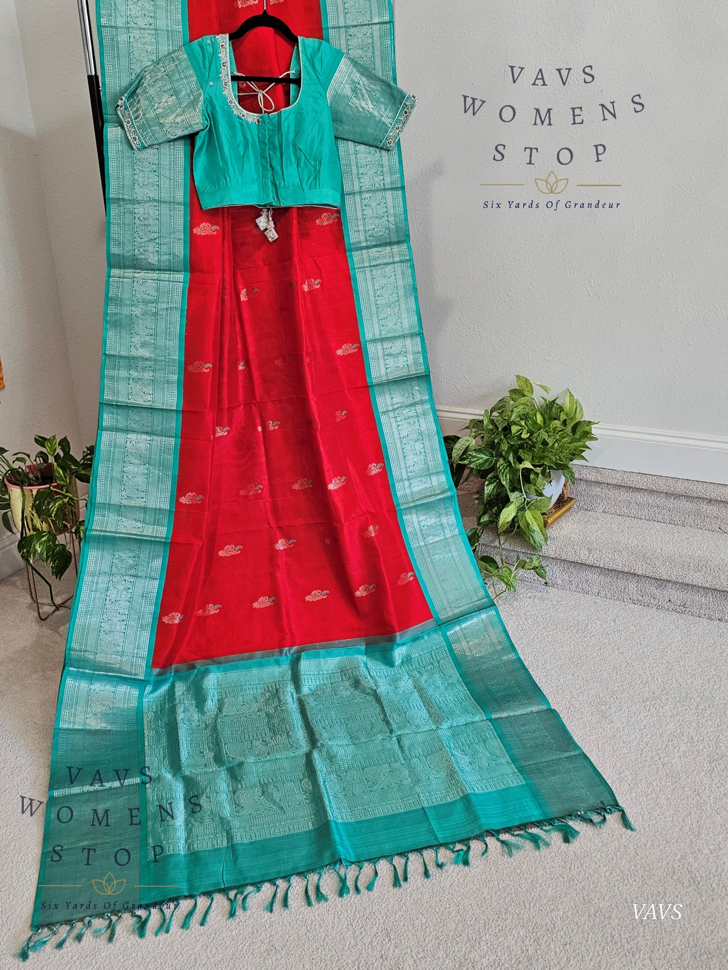 Authentic Pure Silk by Silk Handloom Saree – Maggam Blouse, Wedding & Festive Wear – Ready to Ship from Prosper, Texas USA