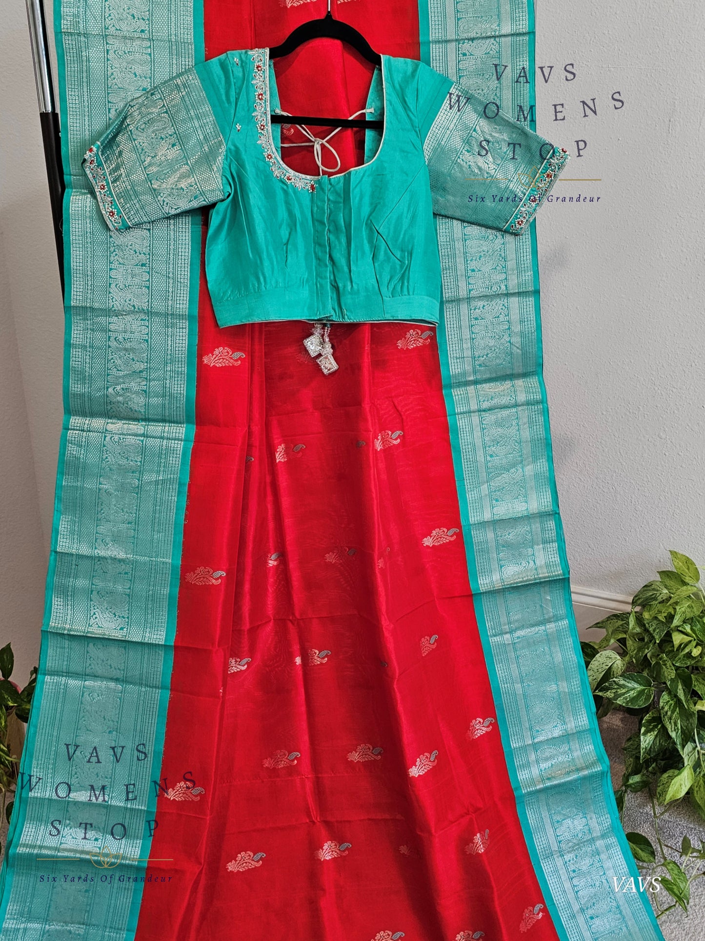 Authentic Pure Silk by Silk Handloom Saree – Maggam Blouse, Wedding & Festive Wear – Ready to Ship from Prosper, Texas USA