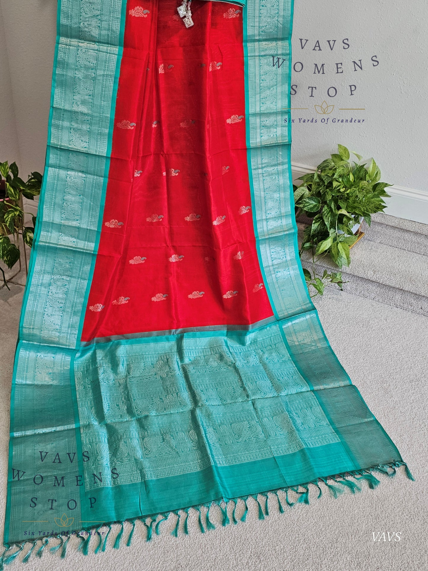 Authentic Pure Silk by Silk Handloom Saree – Maggam Blouse, Wedding & Festive Wear – Ready to Ship from Prosper, Texas USA