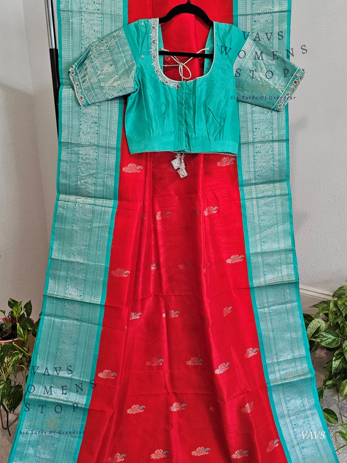 Authentic Pure Silk by Silk Handloom Saree – Maggam Blouse, Wedding & Festive Wear – Ready to Ship from Prosper, Texas USA