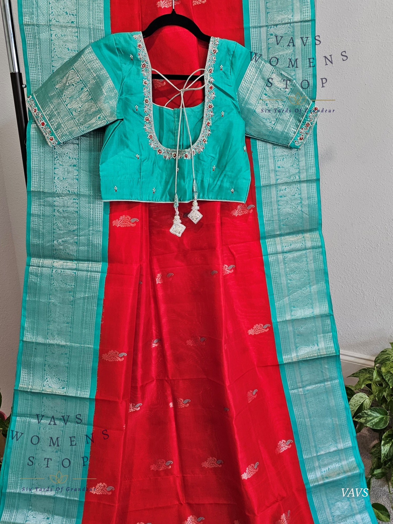 Authentic Pure Silk by Silk Handloom Saree – Maggam Blouse, Wedding & Festive Wear – Ready to Ship from Prosper, Texas USA