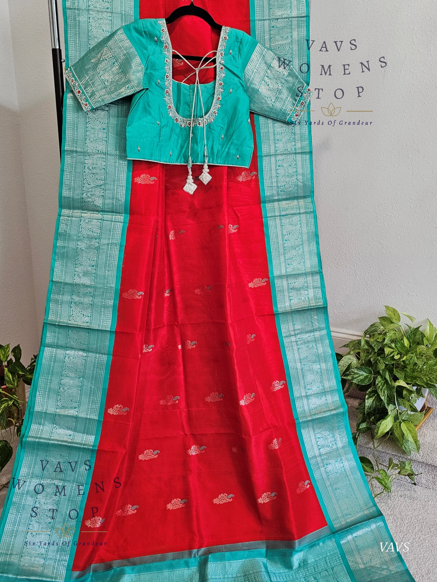 Authentic Pure Silk by Silk Handloom Saree – Maggam Blouse, Wedding & Festive Wear – Ready to Ship from Prosper, Texas USA