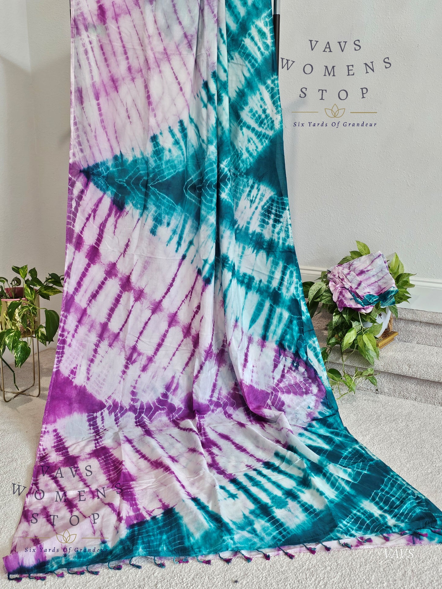 Tie & Dye Shibori Soft Mul Chanderi Silk Cotton Saree with Blouse – Elegant Ethnic & Festive Wear