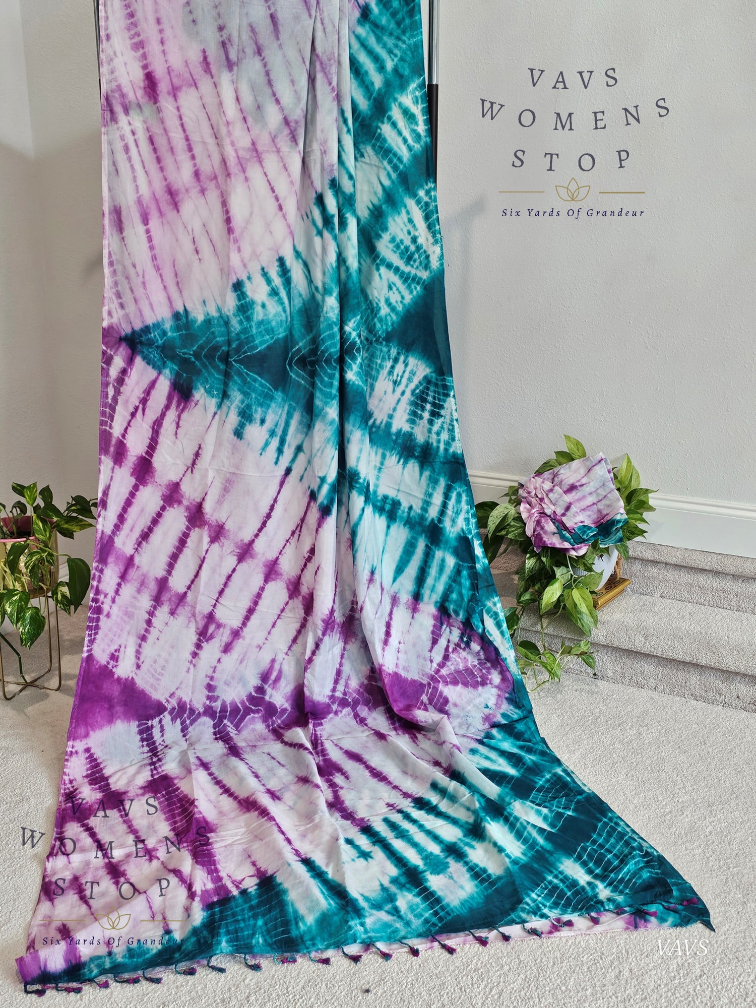 Tie & Dye Shibori Soft Mul Chanderi Silk Cotton Saree with Blouse – Elegant Ethnic & Festive Wear