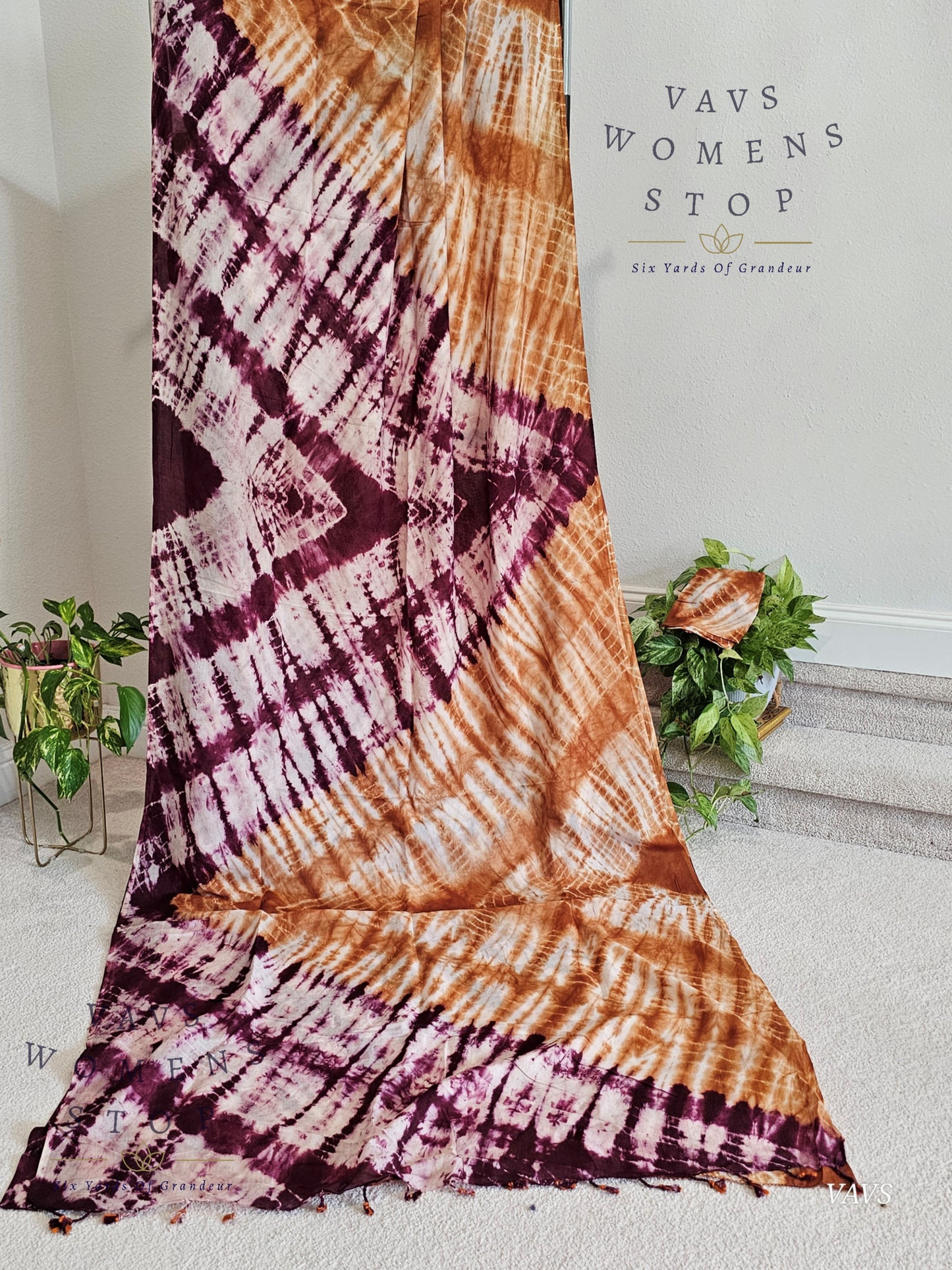 Tie & Dye Shibori Soft Mul Chanderi Silk Cotton Saree with Blouse – Elegant Ethnic & Festive Wear