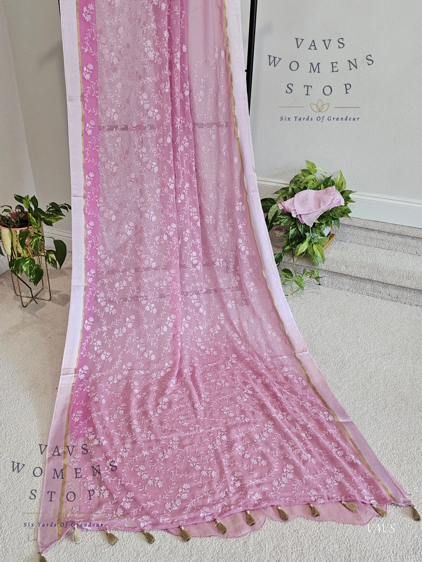 Exclusive Chiffon All Over Embroidered Saree 