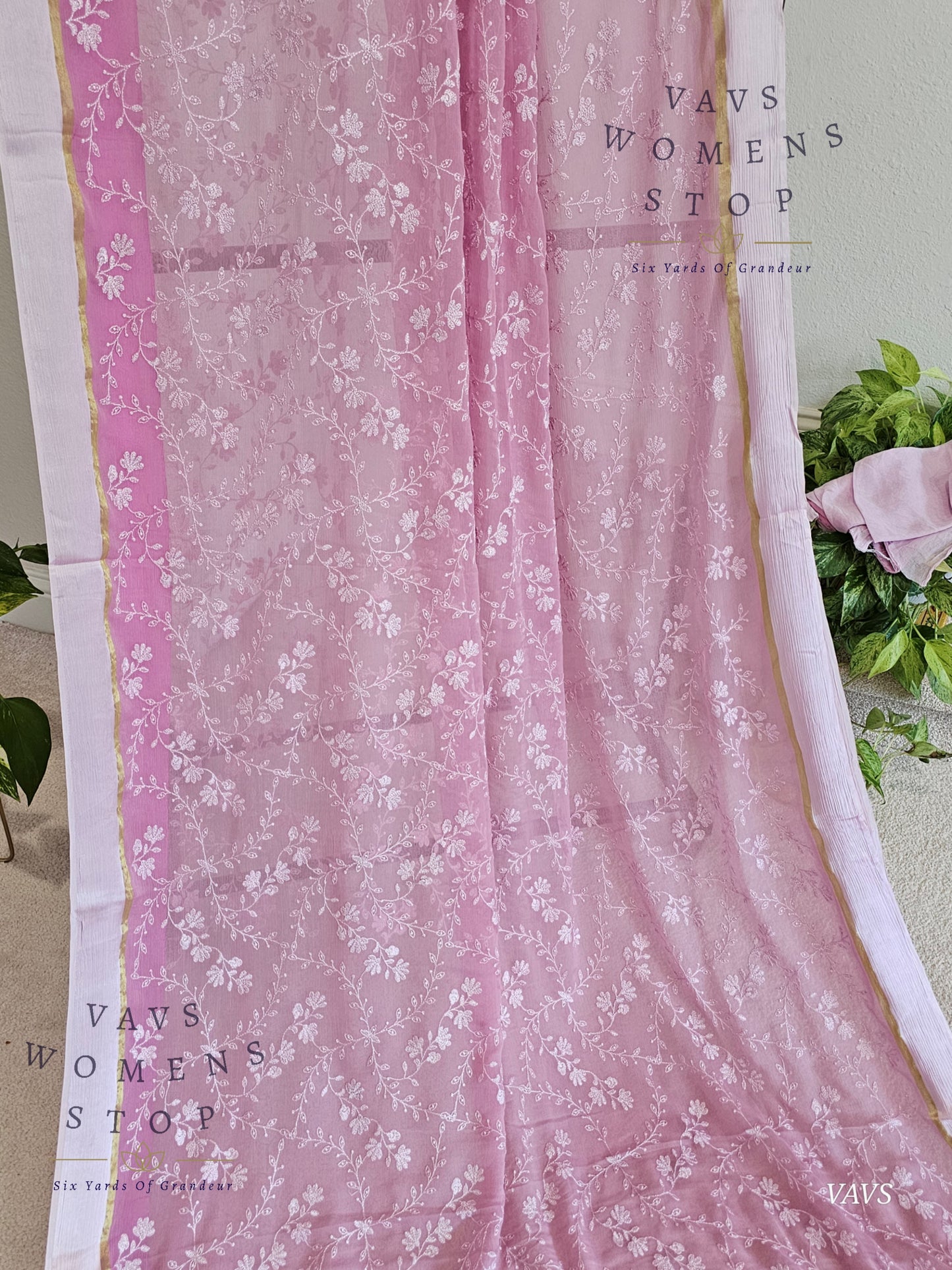 Exclusive Chiffon All Over Embroidered Saree