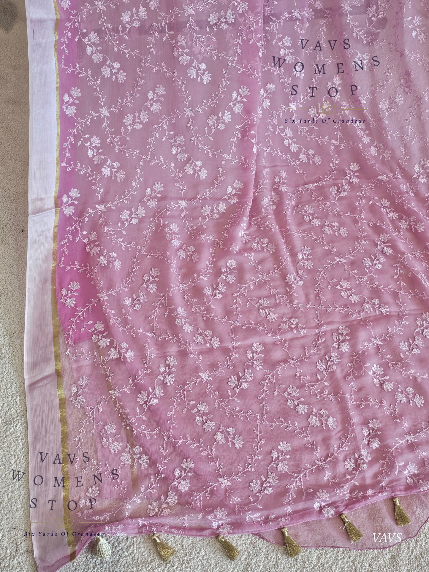 Exclusive Chiffon All Over Embroidered Saree