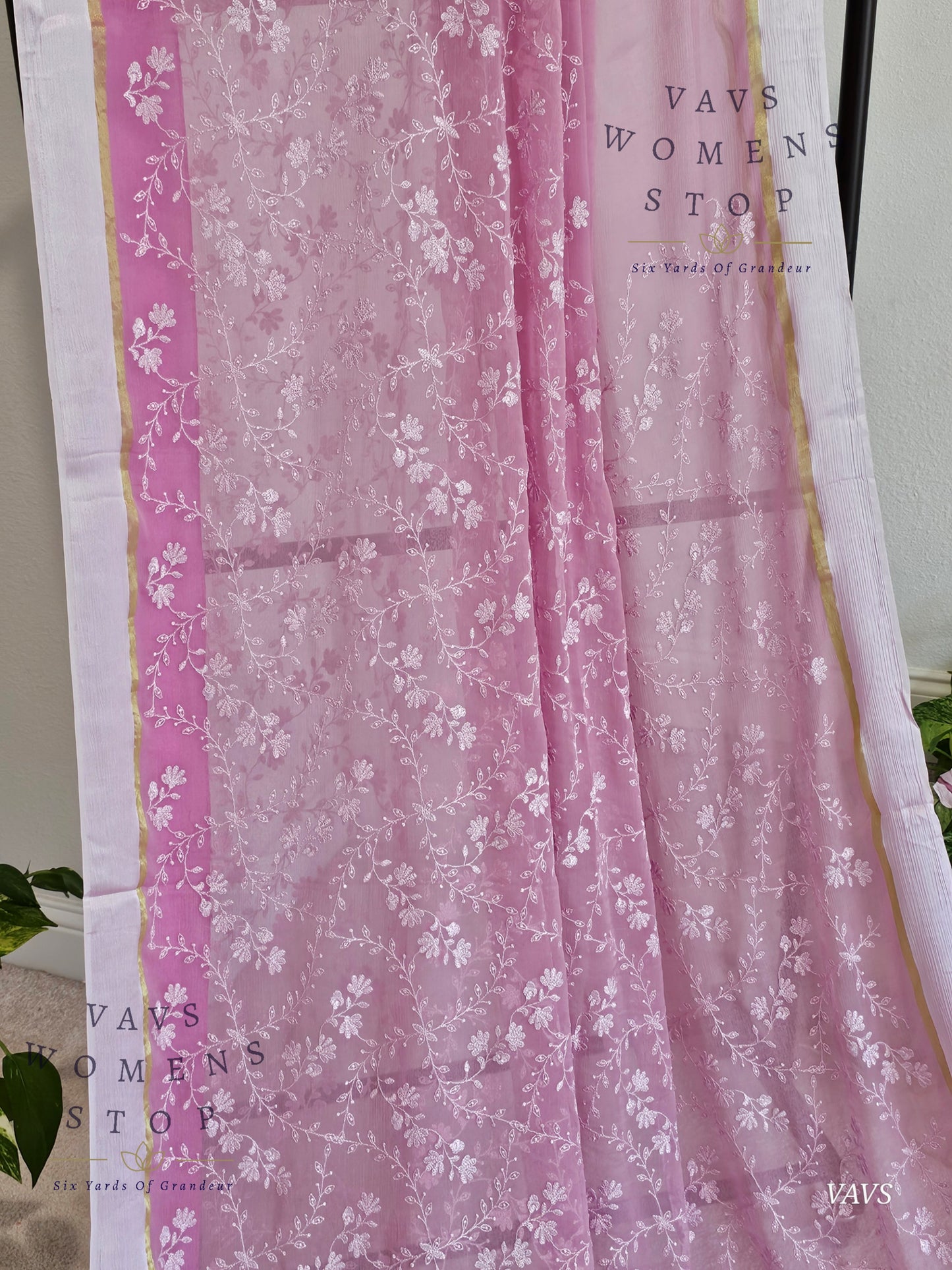 Exclusive Chiffon All Over Embroidered Saree