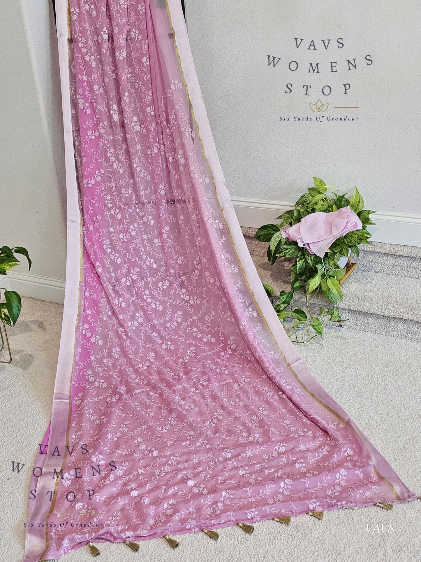 Exclusive Chiffon All Over Embroidered Saree