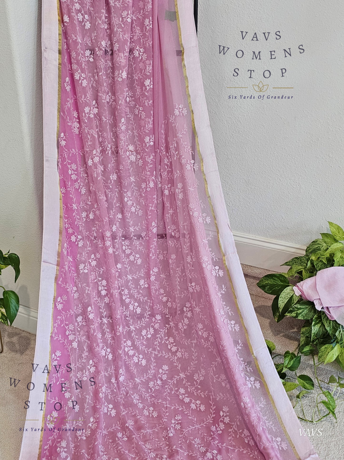 Exclusive Chiffon All Over Embroidered Saree
