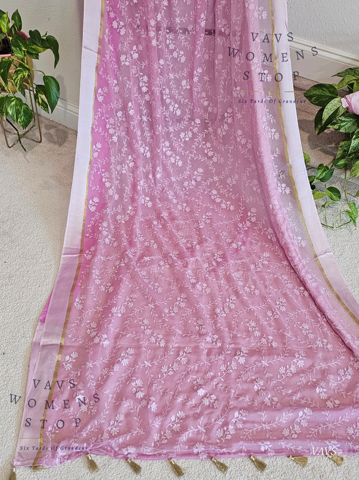 Exclusive Chiffon All Over Embroidered Saree