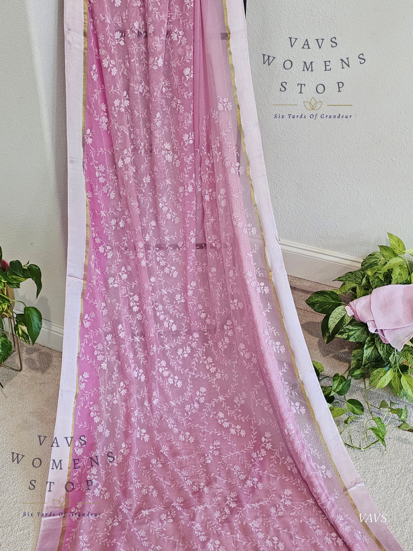 Exclusive Chiffon All Over Embroidered Saree