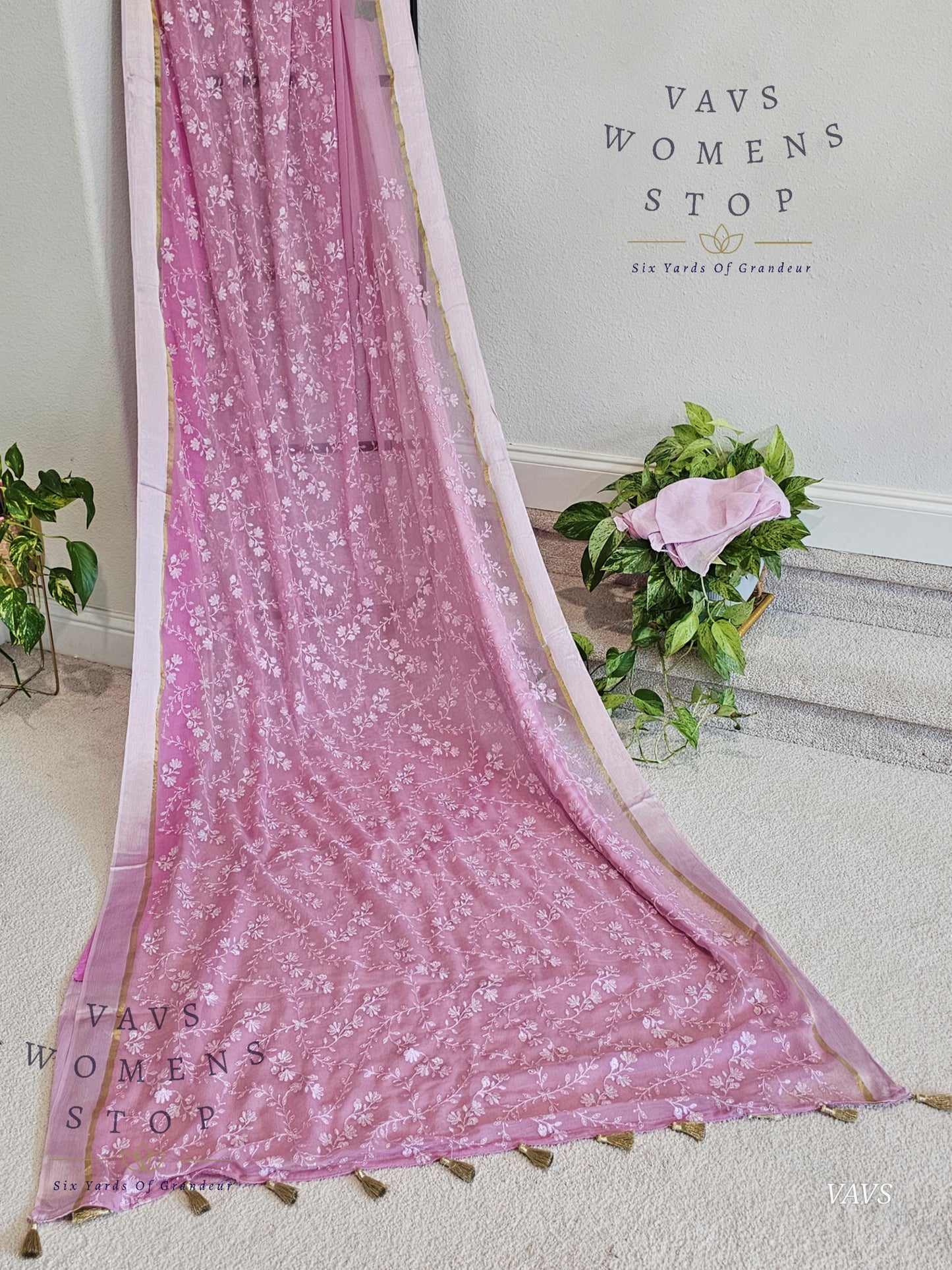 Exclusive Chiffon All Over Embroidered Saree