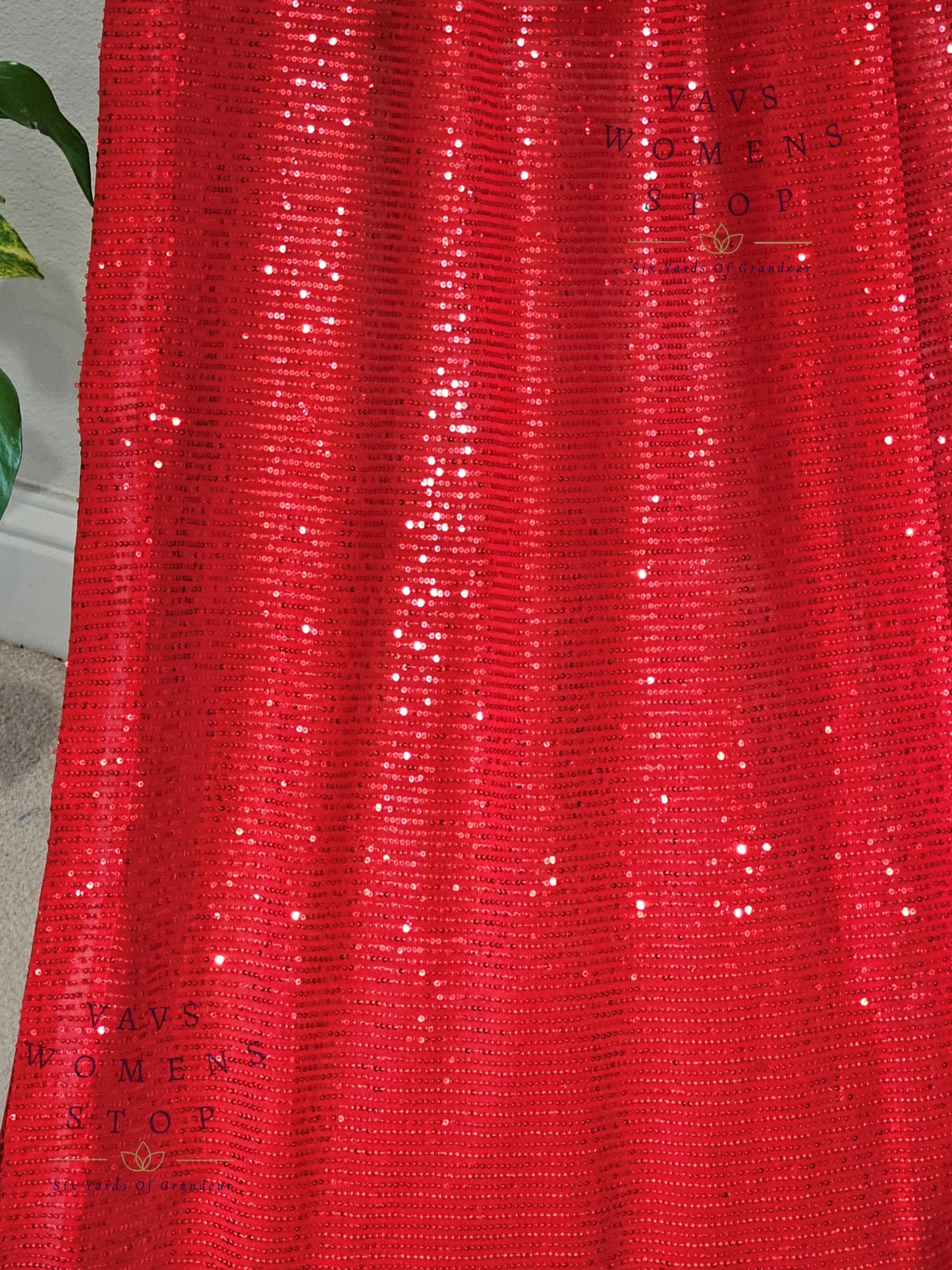 Designer Red Net Saree & Blouse – Cocktail & Party Wear