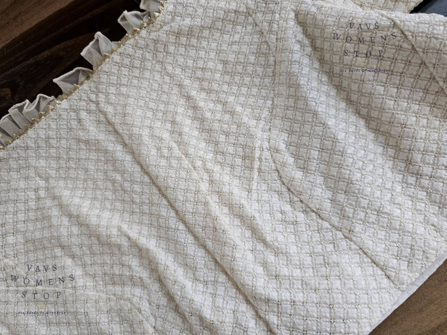 Off-White Pure Georgette Chikankari Tailored Blouse