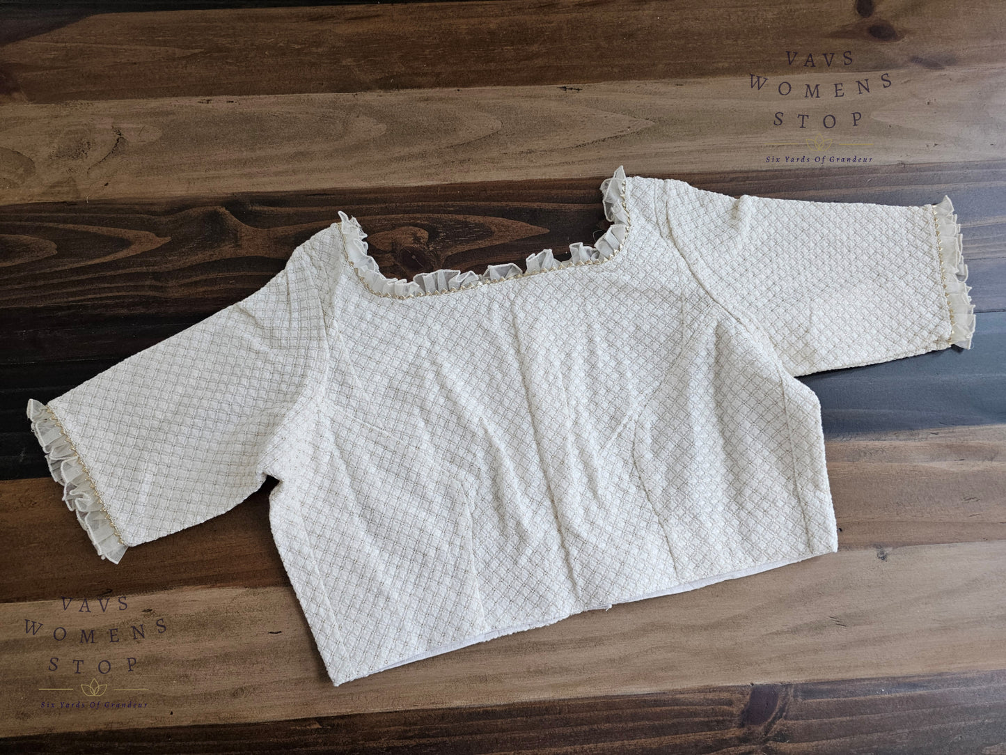 Off-White Pure Georgette Chikankari Tailored Blouse
