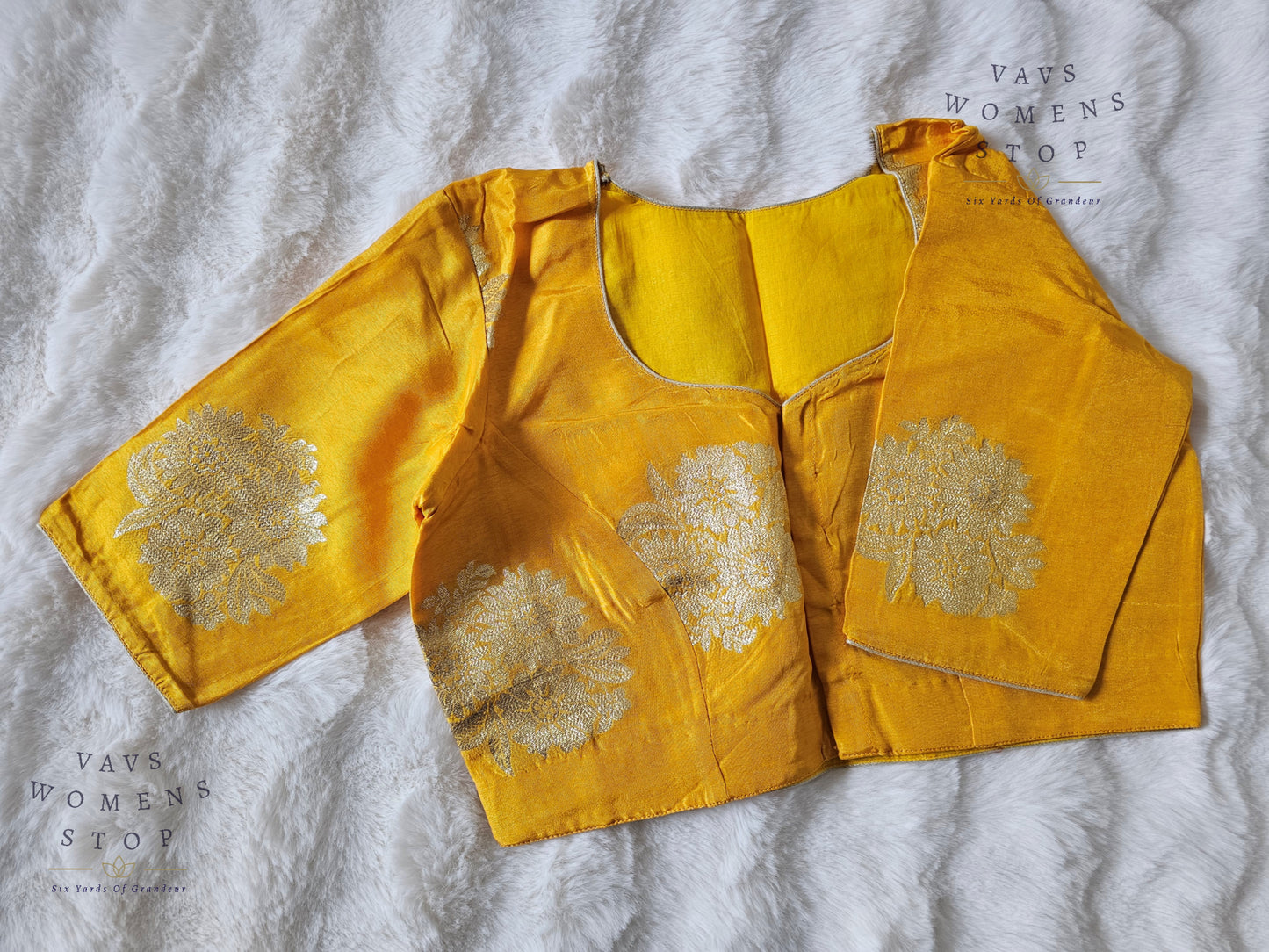 Yellow Munga Crepe Silk Blouse