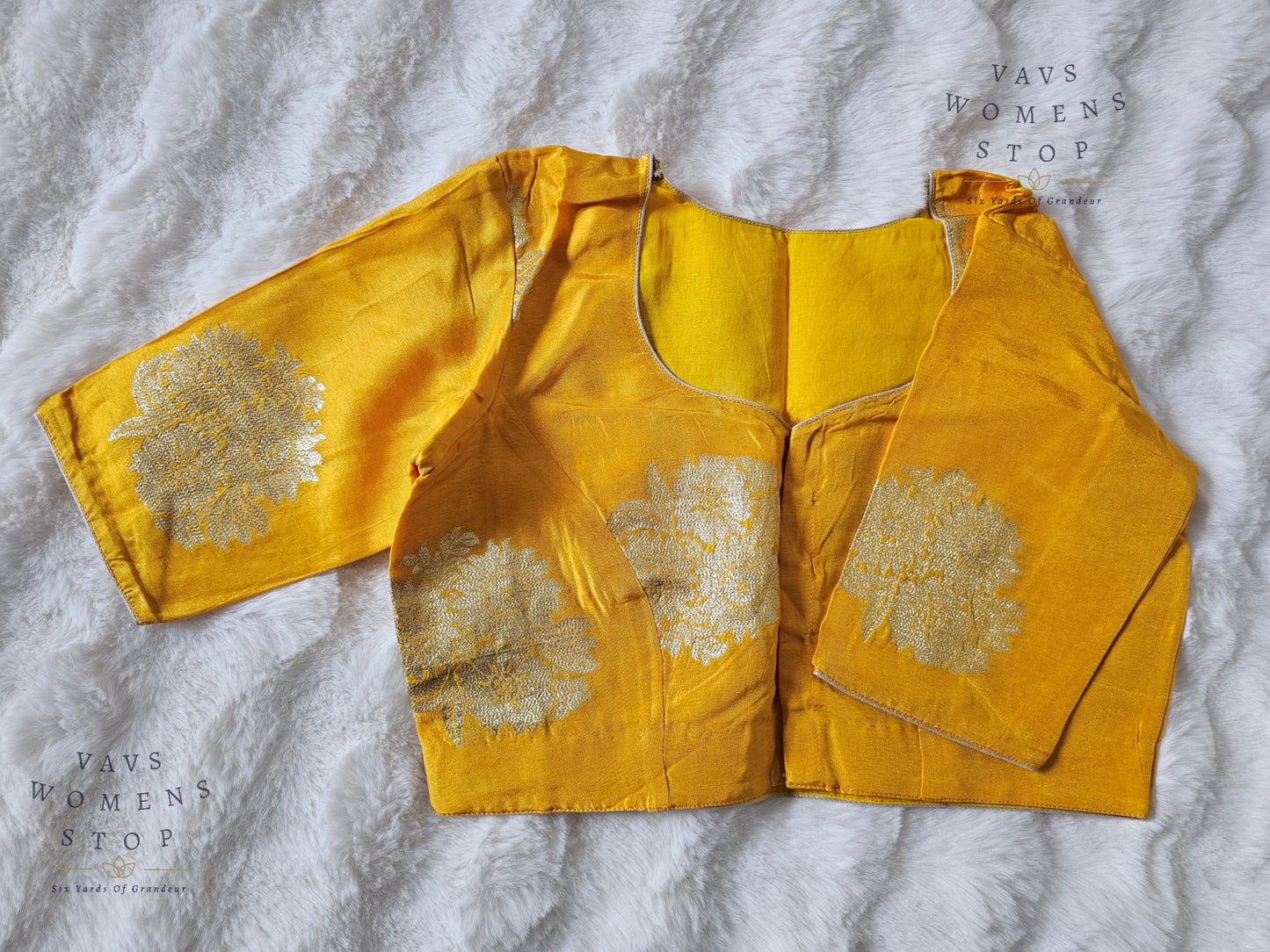 Yellow Munga Crepe Silk Blouse