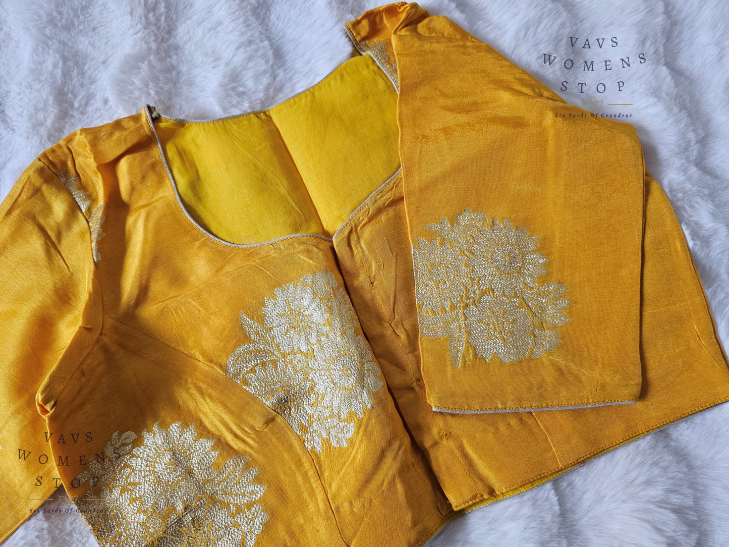 Yellow Munga Crepe Silk Blouse