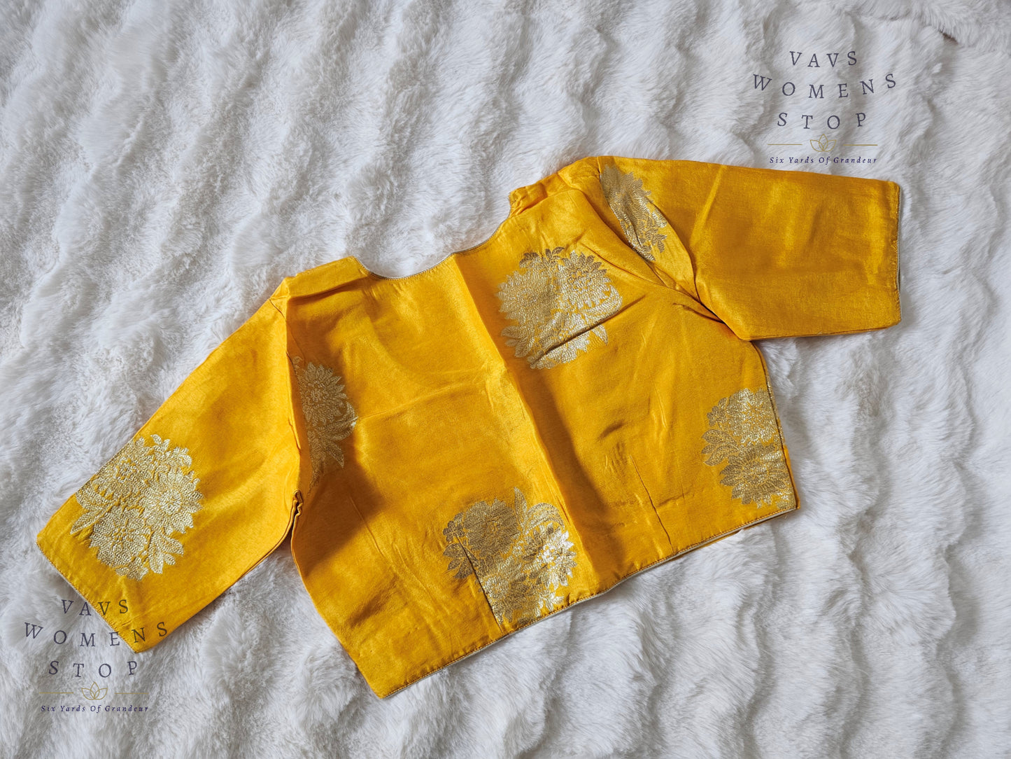 Yellow Munga Crepe Silk Blouse