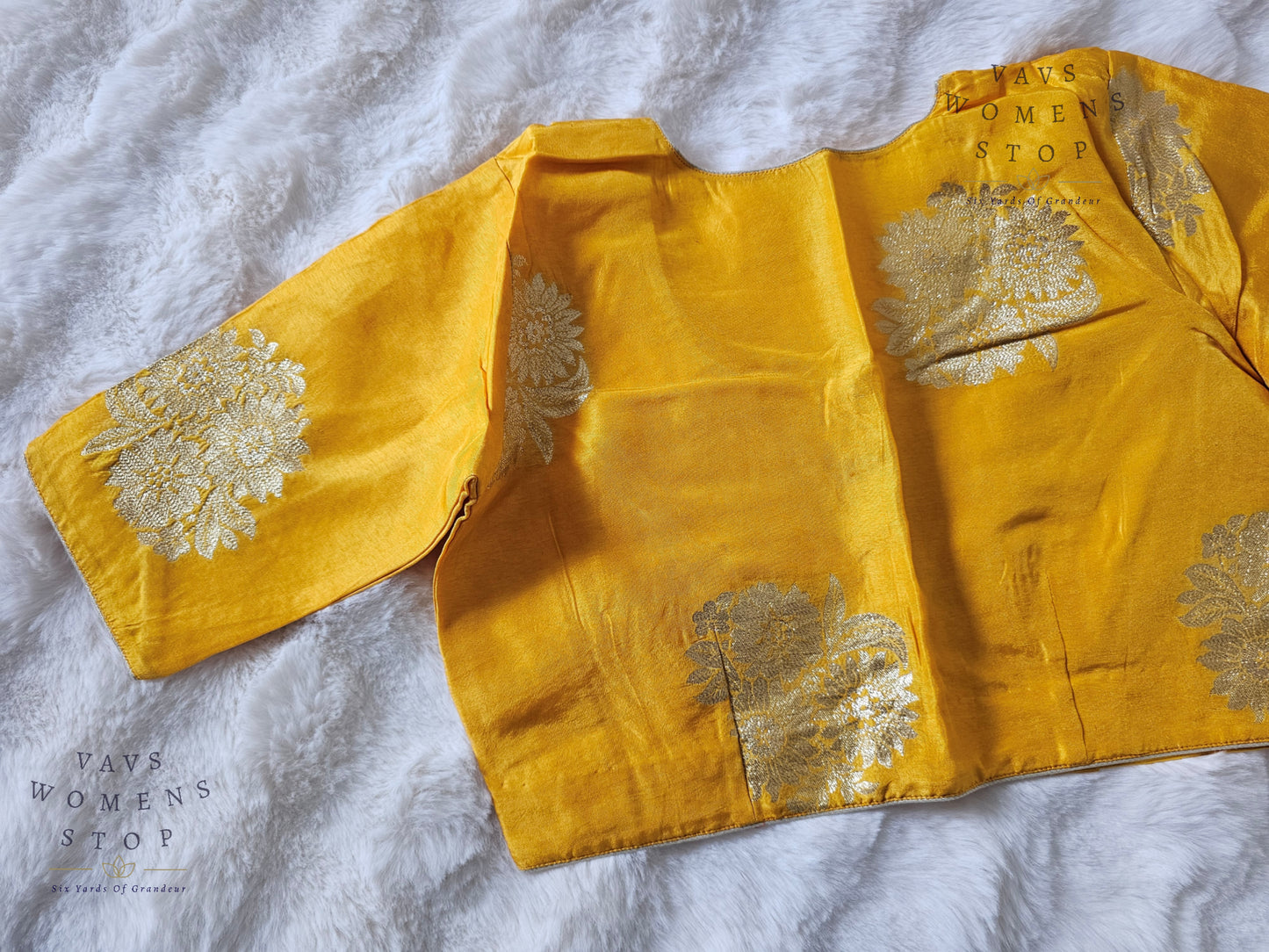 Yellow Munga Crepe Silk Blouse