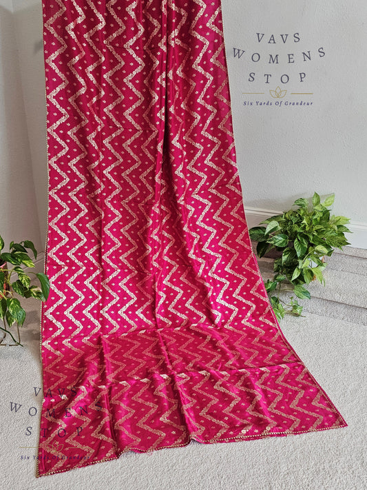 Pink Shade Borderless Munga Crepe Silk Saree 