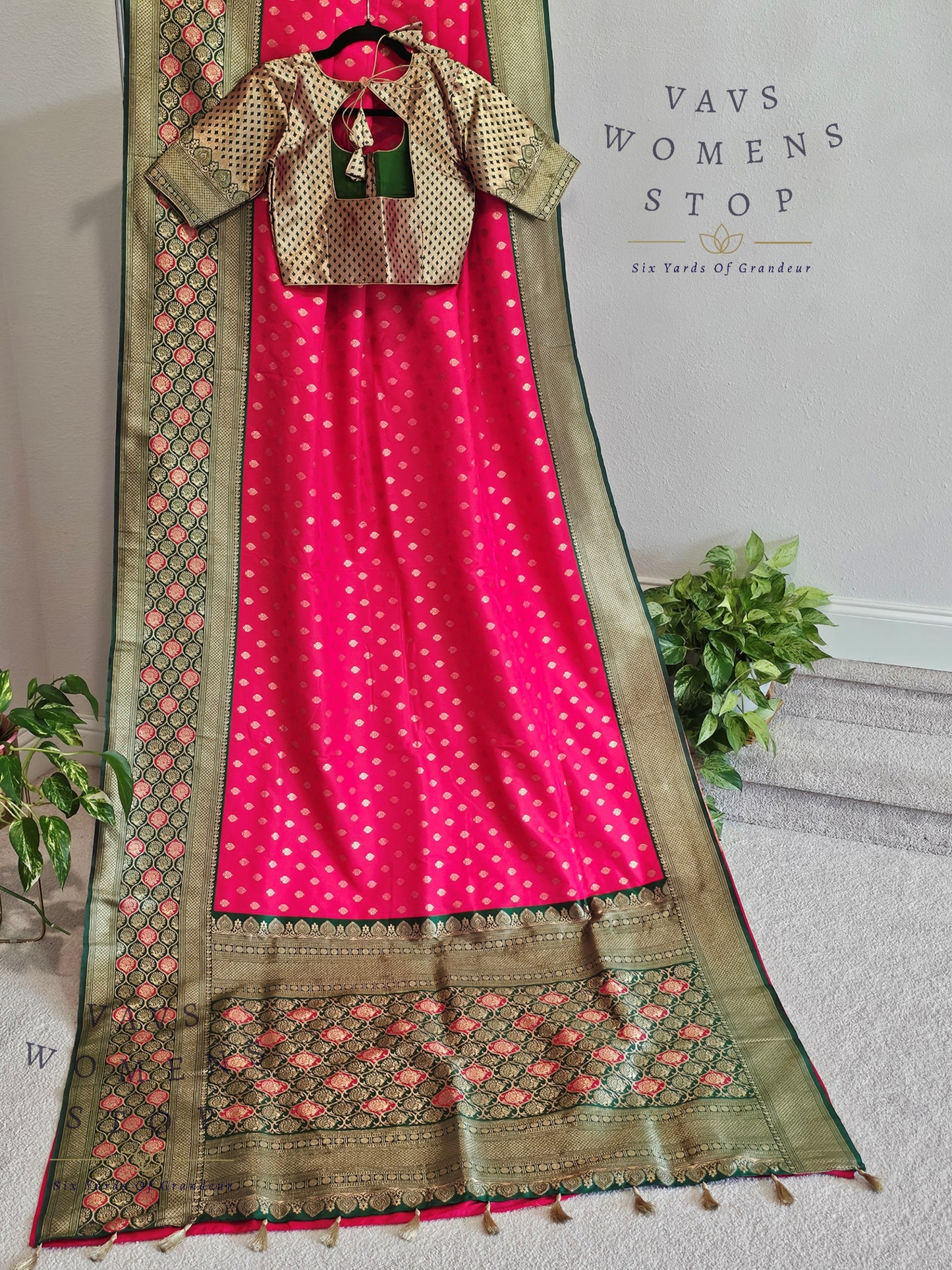 Designer Pink Shade Benarasi Uppada Soft Silk Saree - Blouse