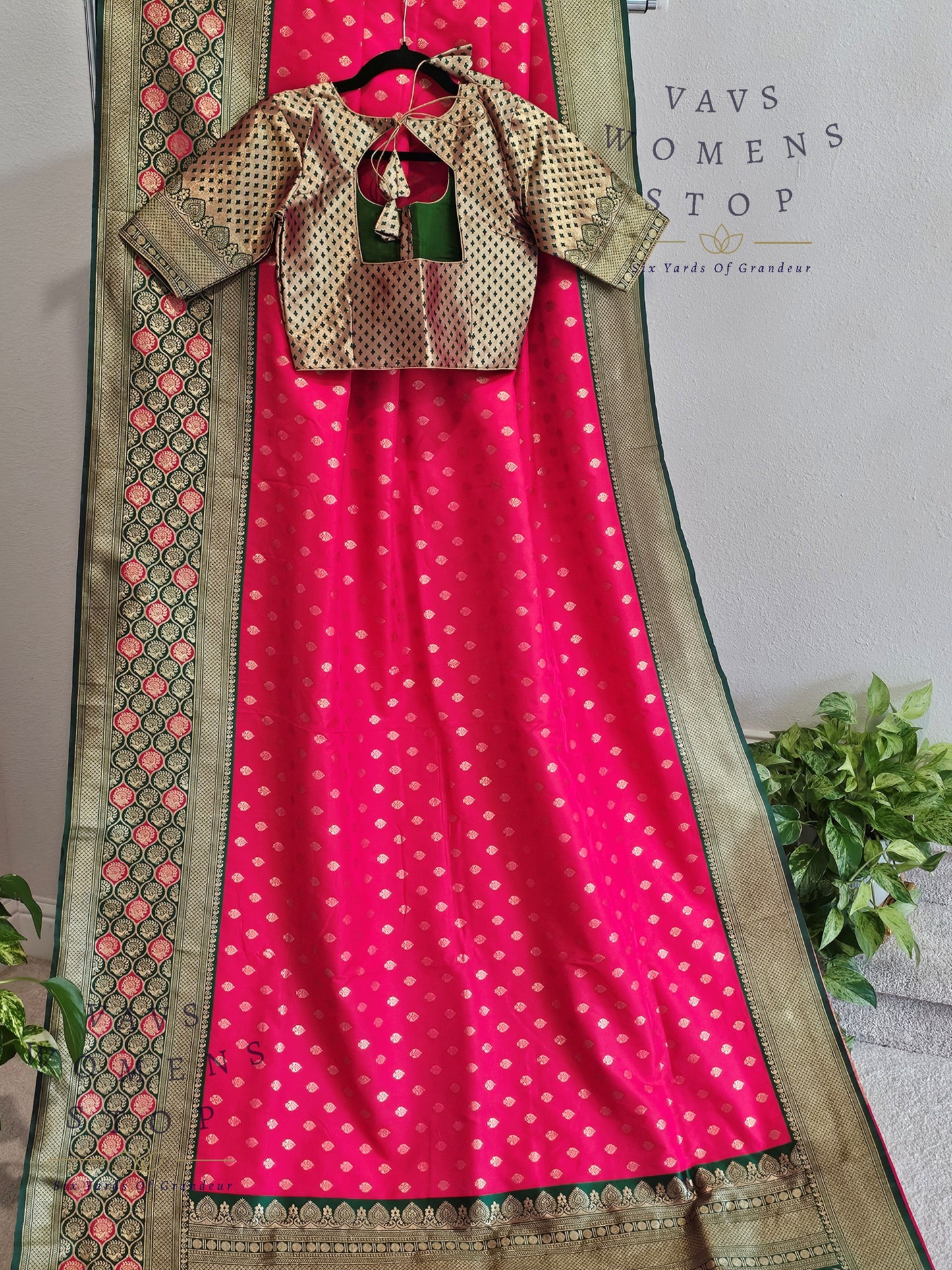 Designer Pink Shade Benarasi Uppada Soft Silk Saree - Blouse