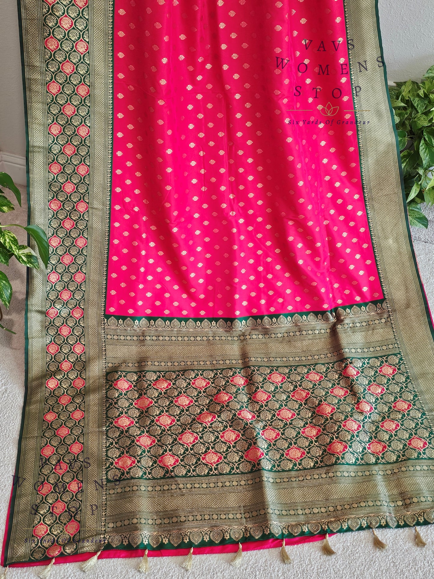 Designer Pink Shade Benarasi Uppada Soft Silk Saree - Blouse