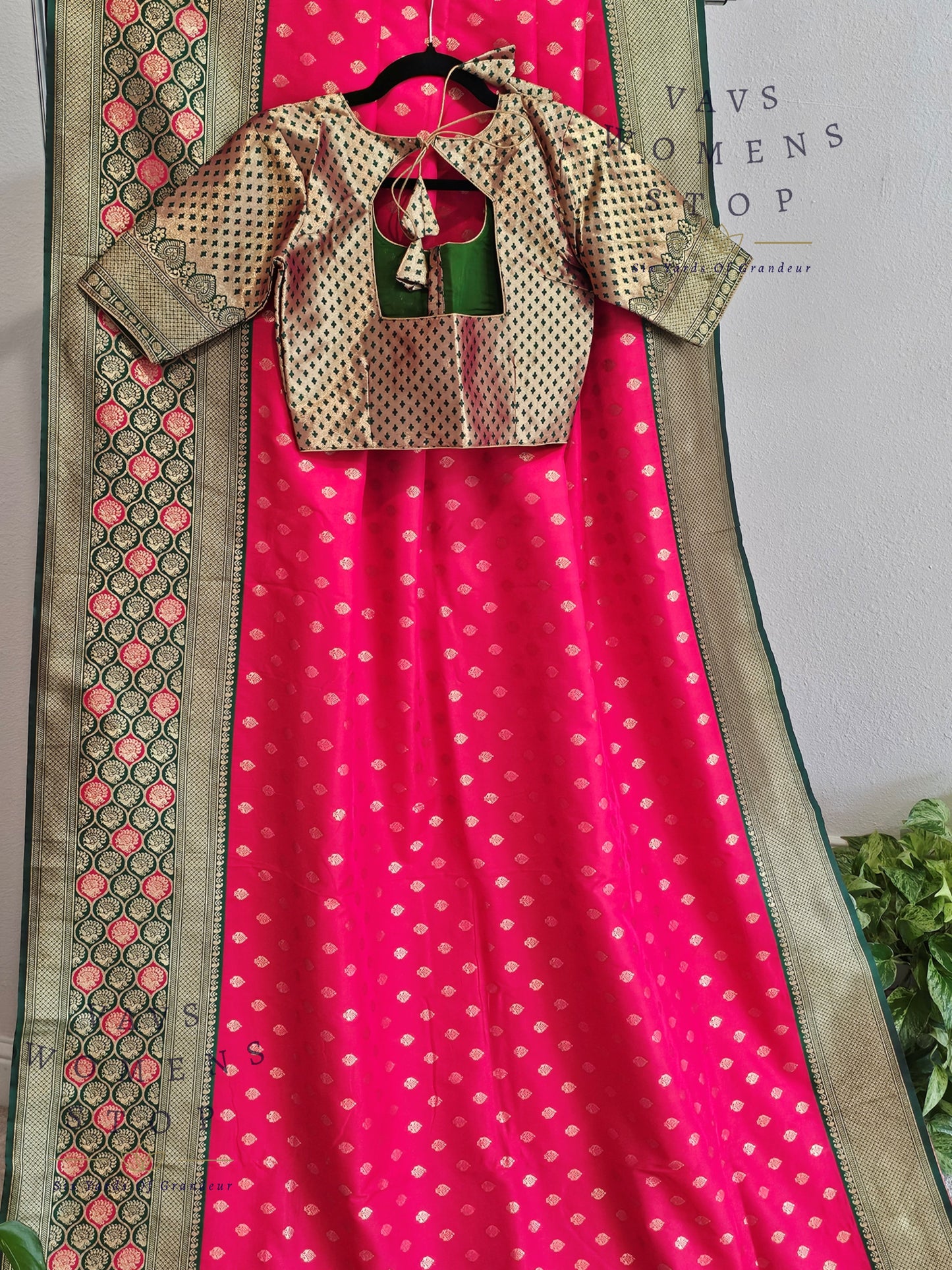 Designer Pink Shade Benarasi Uppada Soft Silk Saree - Blouse
