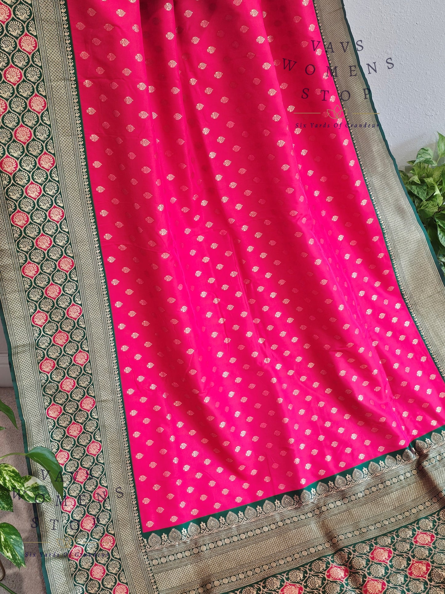 Designer Pink Shade Benarasi Uppada Soft Silk Saree - Blouse
