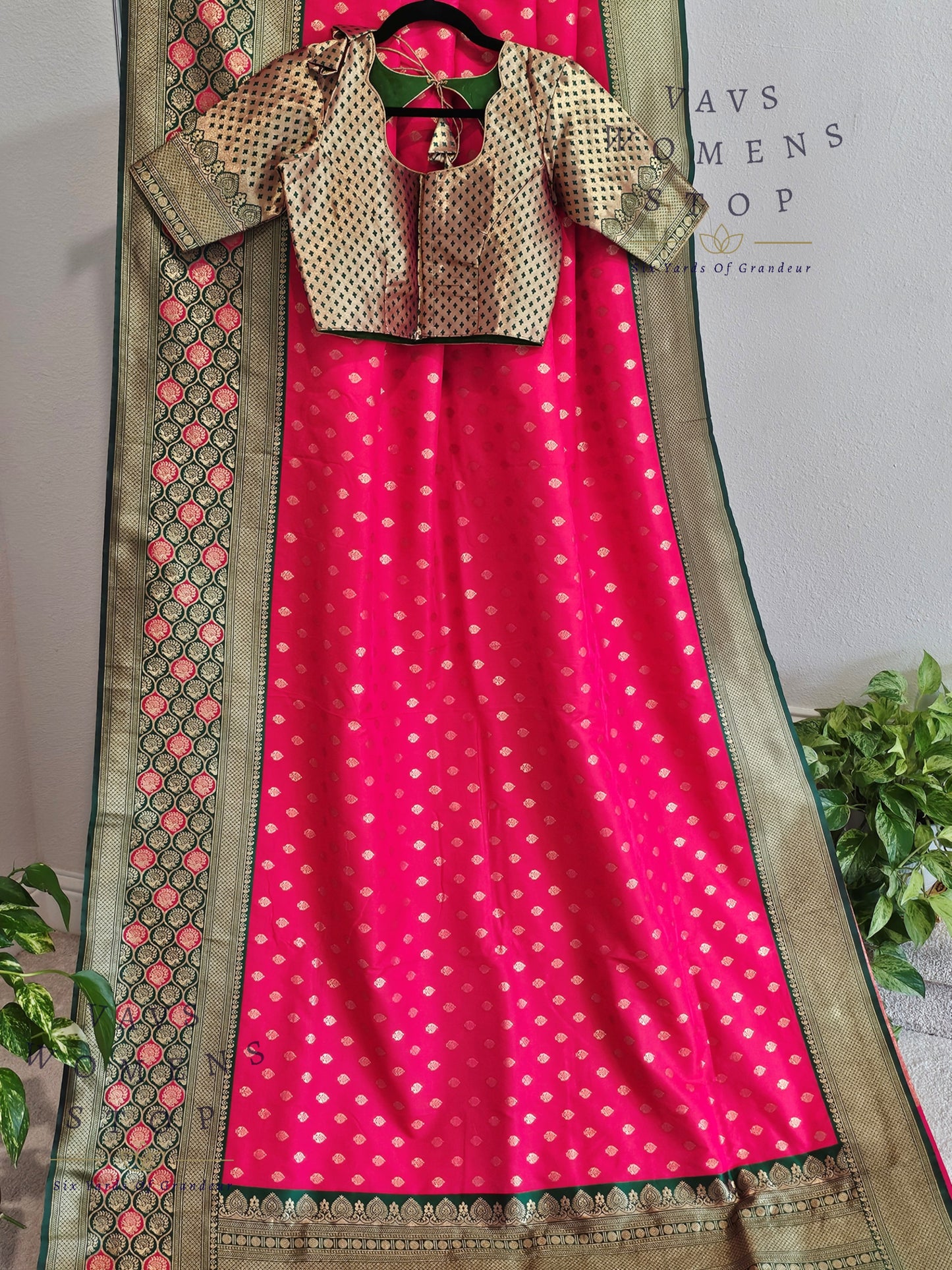 Designer Pink Shade Benarasi Uppada Soft Silk Saree - Blouse