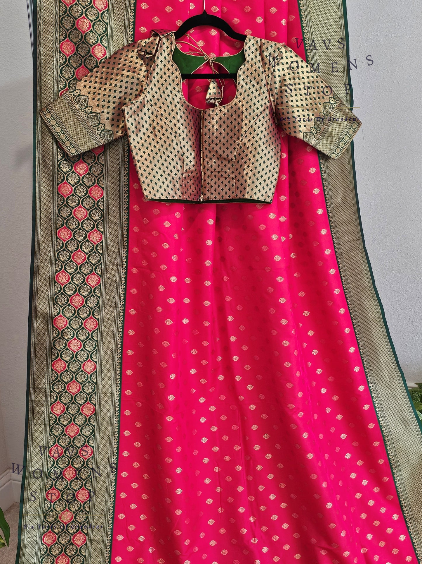 Designer Pink Shade Benarasi Uppada Soft Silk Saree - Blouse