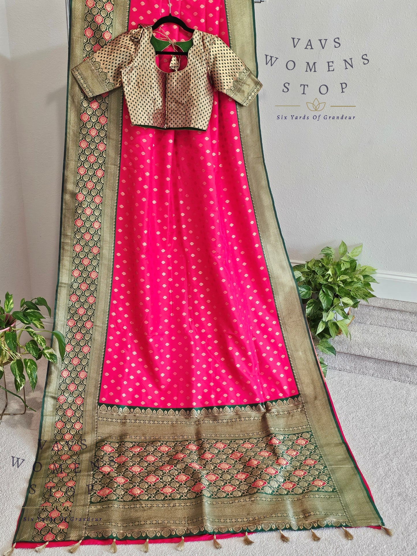 Designer Pink Shade Benarasi Uppada Soft Silk Saree - Blouse