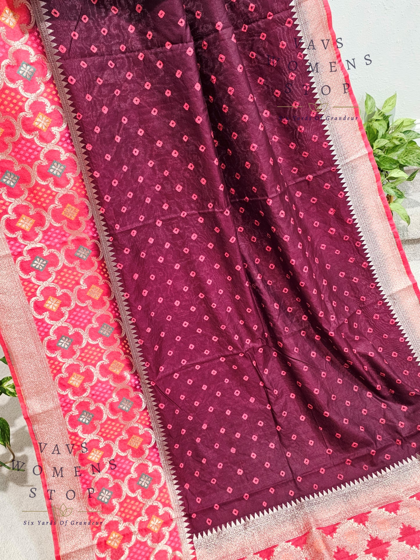 Jute Dupion Silk Bhandini Saree - Blouse