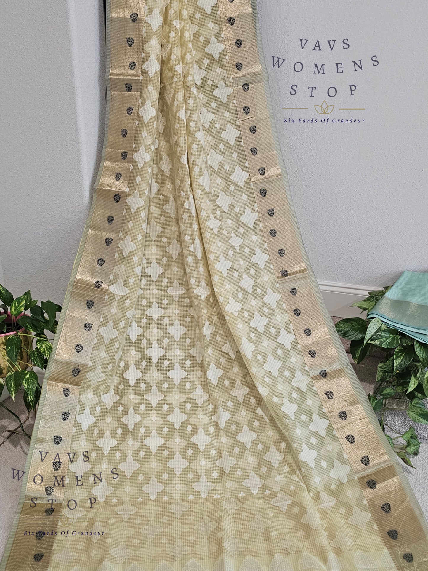 Yellow Shade Kota Kora Silk Saree
