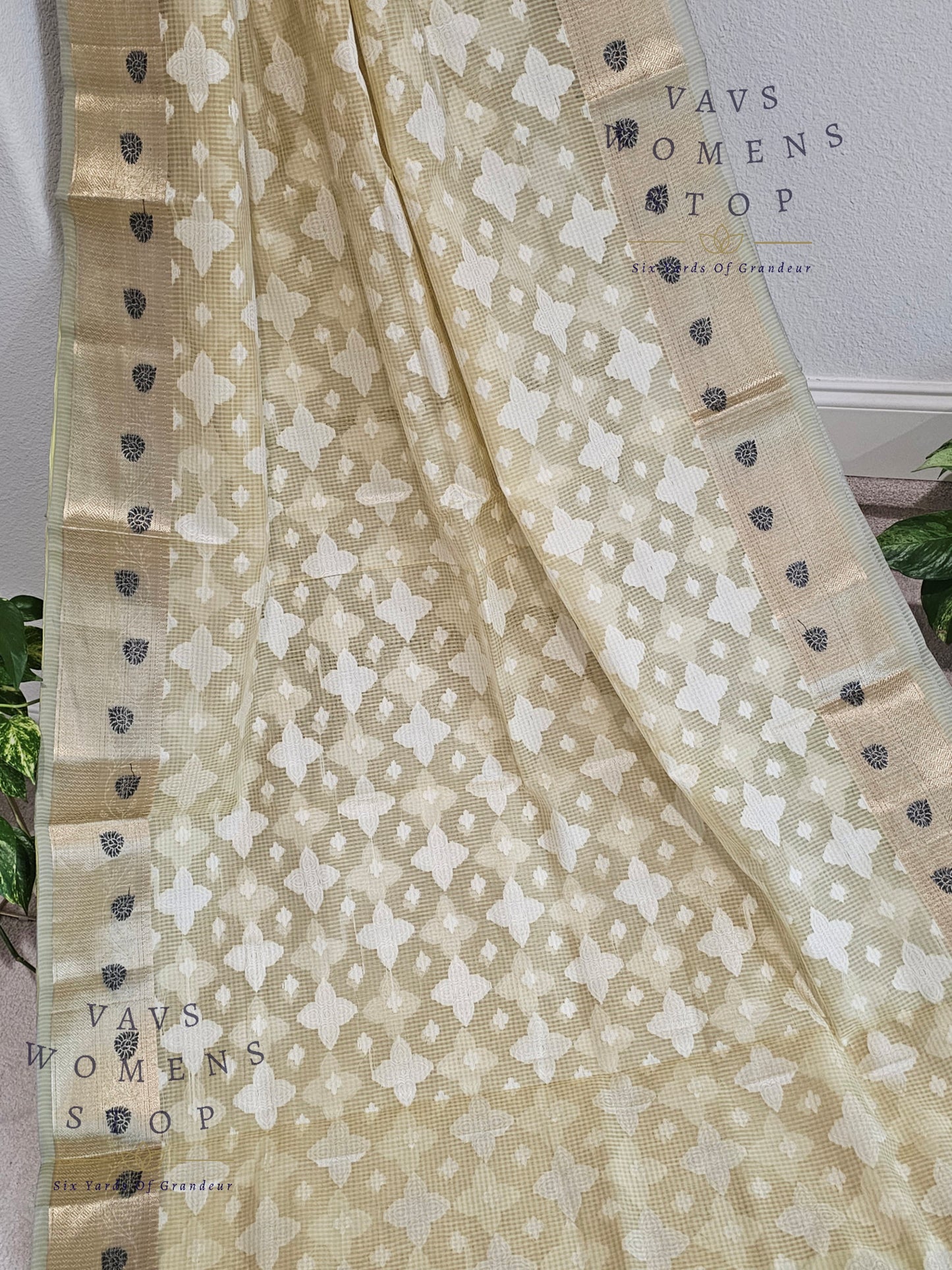 Yellow Shade Kota Kora Silk Saree