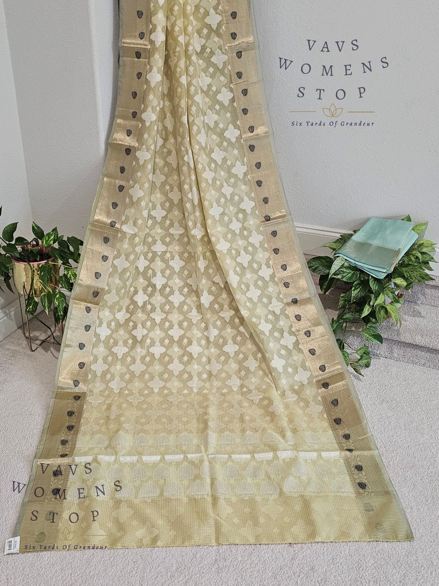 Yellow Shade Kota Kora Silk Saree